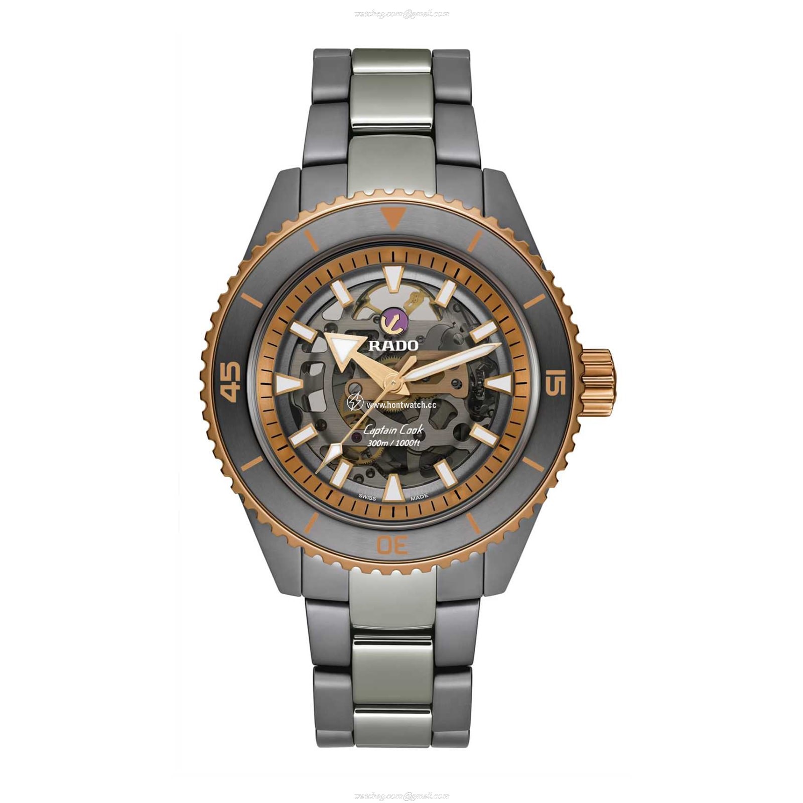 Rado Captain Cook R32148162 | Automatic Grey Dial | 43mm Steel & Rose Gold