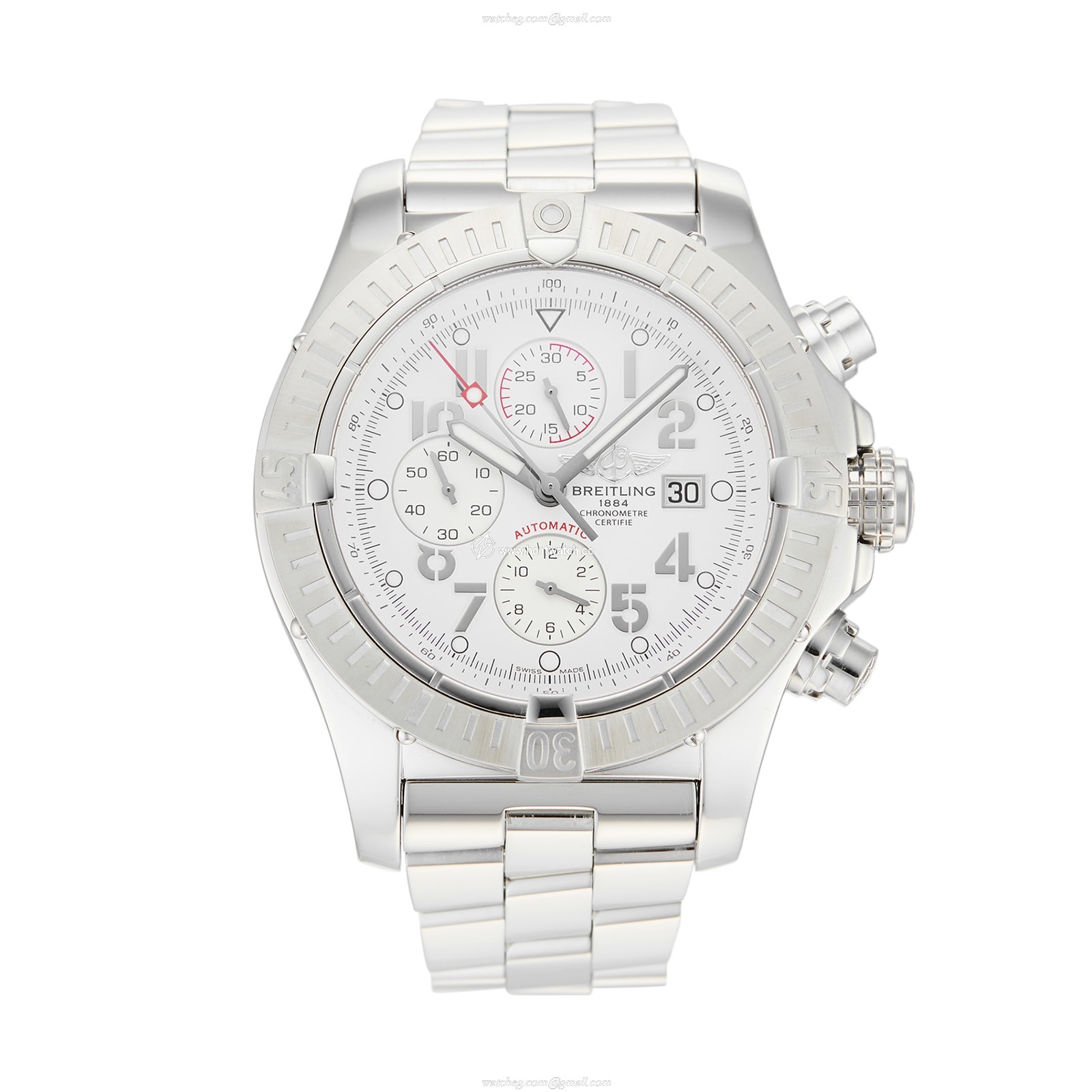 Breitling Super Avenger A13370 | 48mm Automatic | White Dial | Stainless Steel