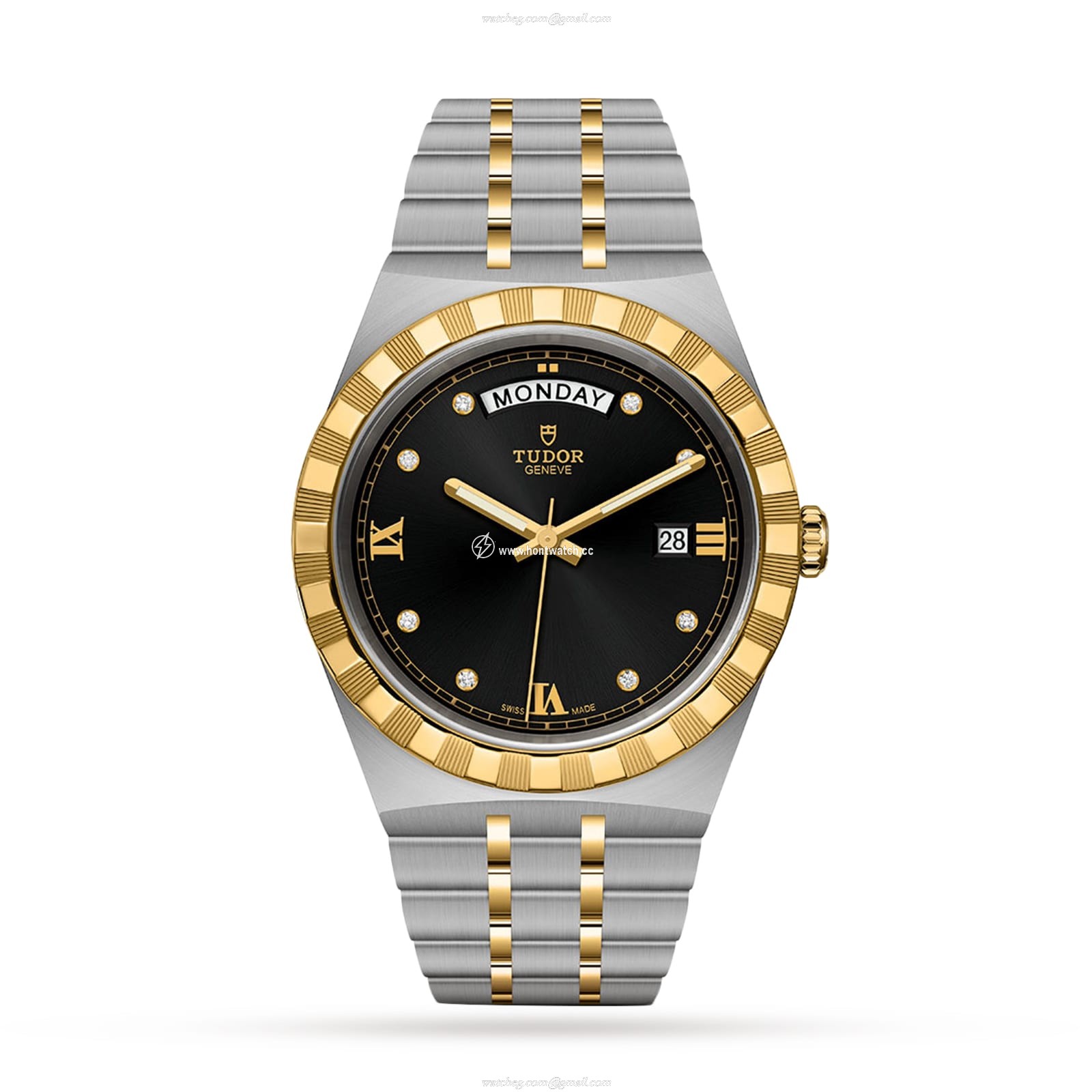 Tudor Royal M28603-0005 Automatic Watch - 41mm Black Dial - Steel & Gold
