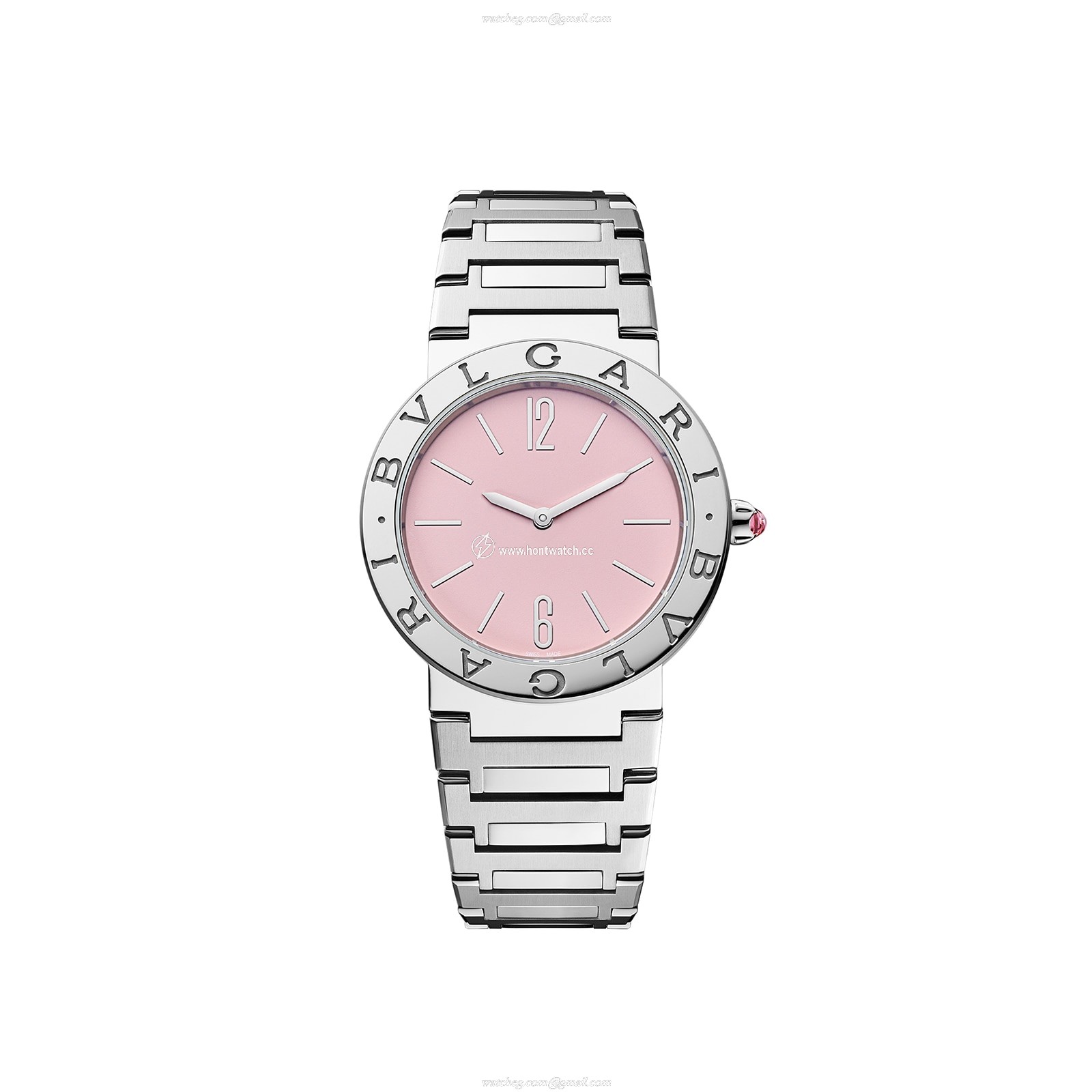 Bvlgari Bvlgari Pink Dial 33mm Quartz Watch - 18ct Rose Gold & Steel