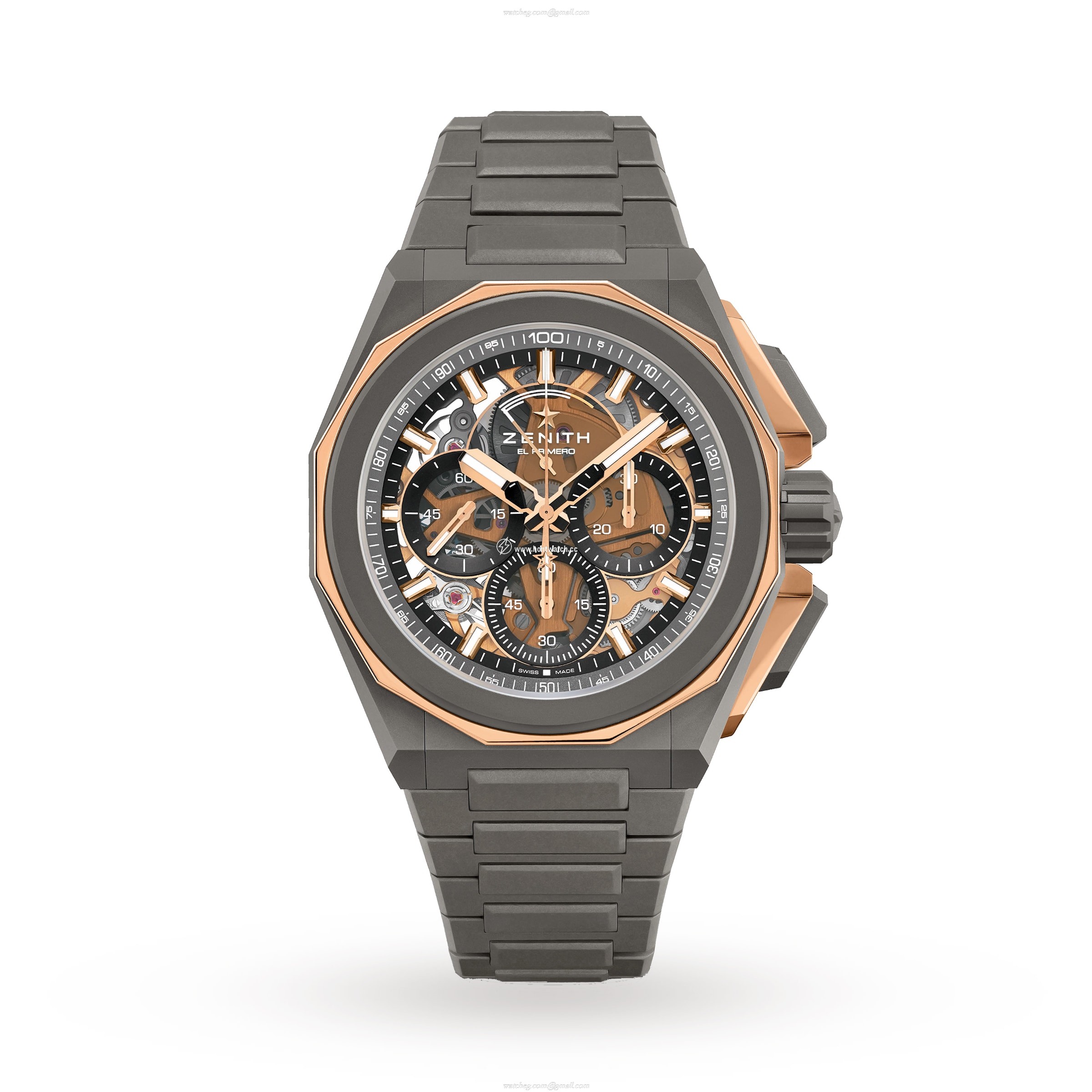 Zenith Defy Titanium & Gold Automatic Watch - 41mm Gold Dial | 100M Water Resistant