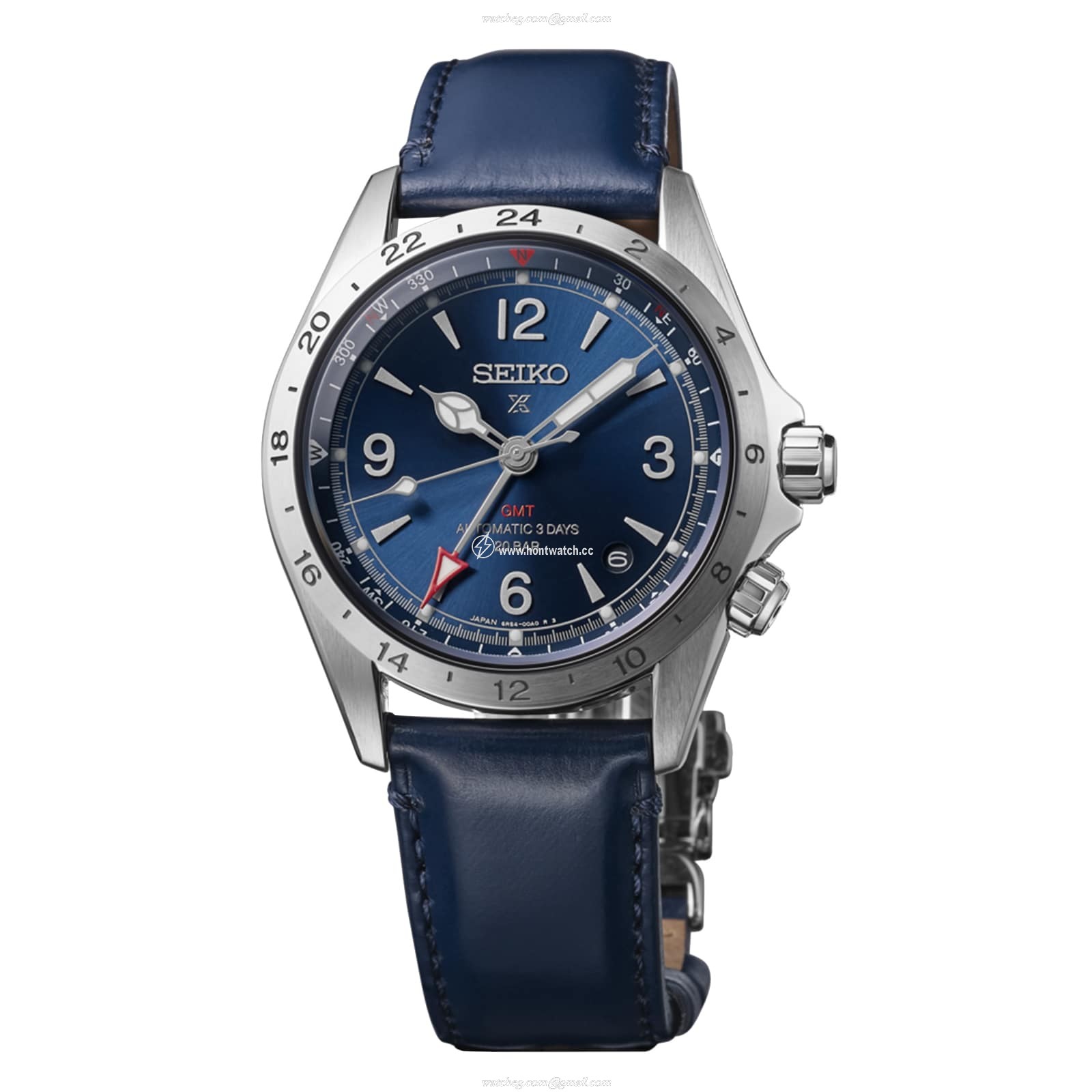Seiko Alpinist SPB377J1 Automatic GMT Watch - Blue Dial - 39.5mm Stainless Steel