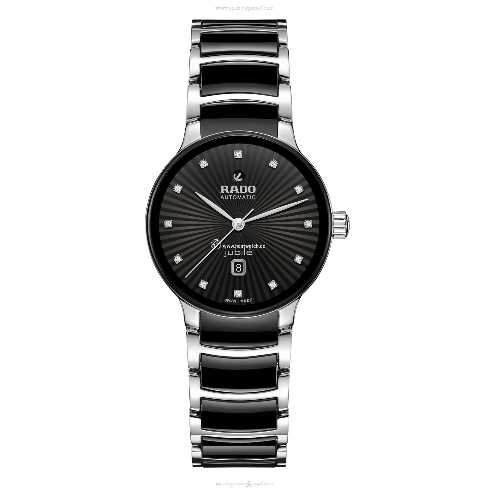 Rado Centrix Automatic Watch - Black Dial & Diamond Dots | 30.5mm