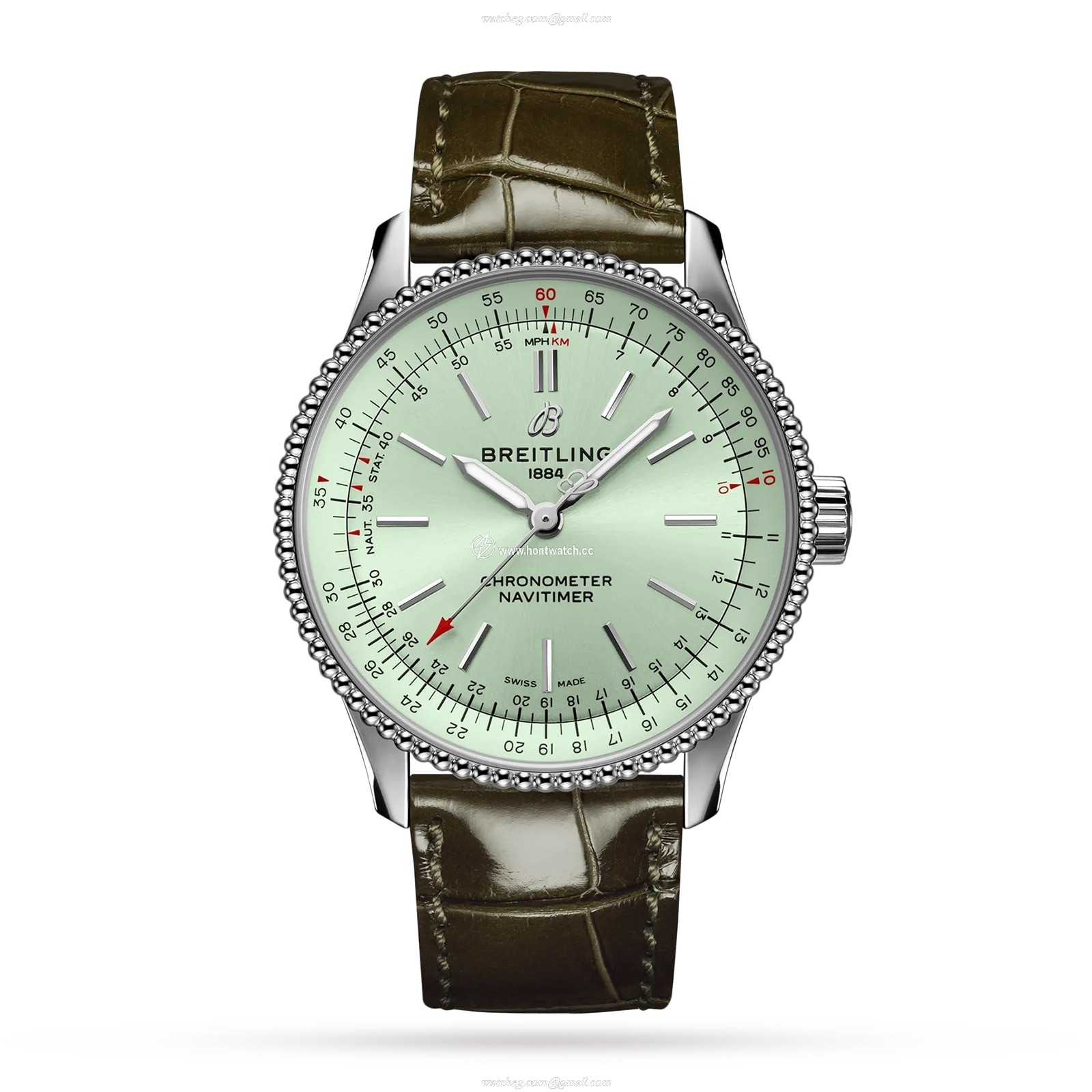 Breitling Navitimer 35mm Automatic Green Dial - Stainless Steel Watch
