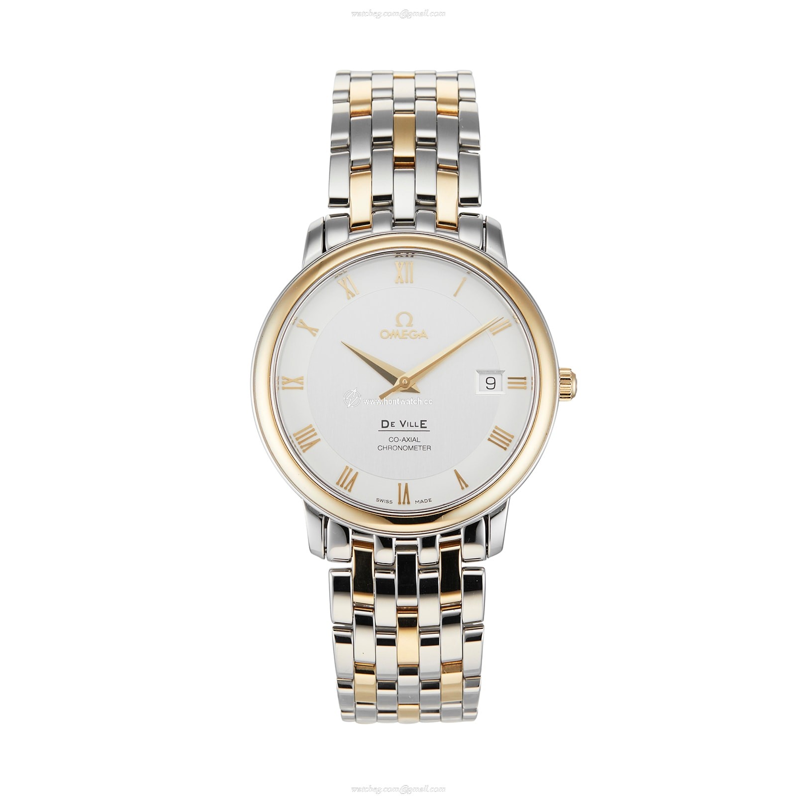 Omega De Ville 4374.31.00 Automatic Watch - Silver Dial - 36.5mm Stainless Steel & Gold