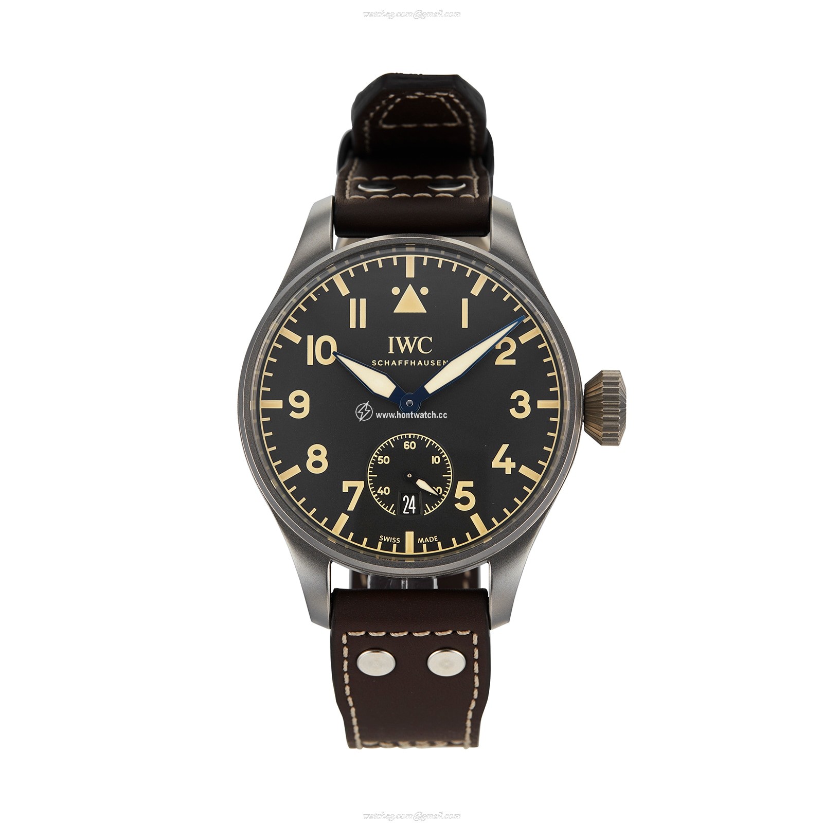 IWC Pilot IW510301 Titanium 48mm Manual Winding Black Dial Replica Watch