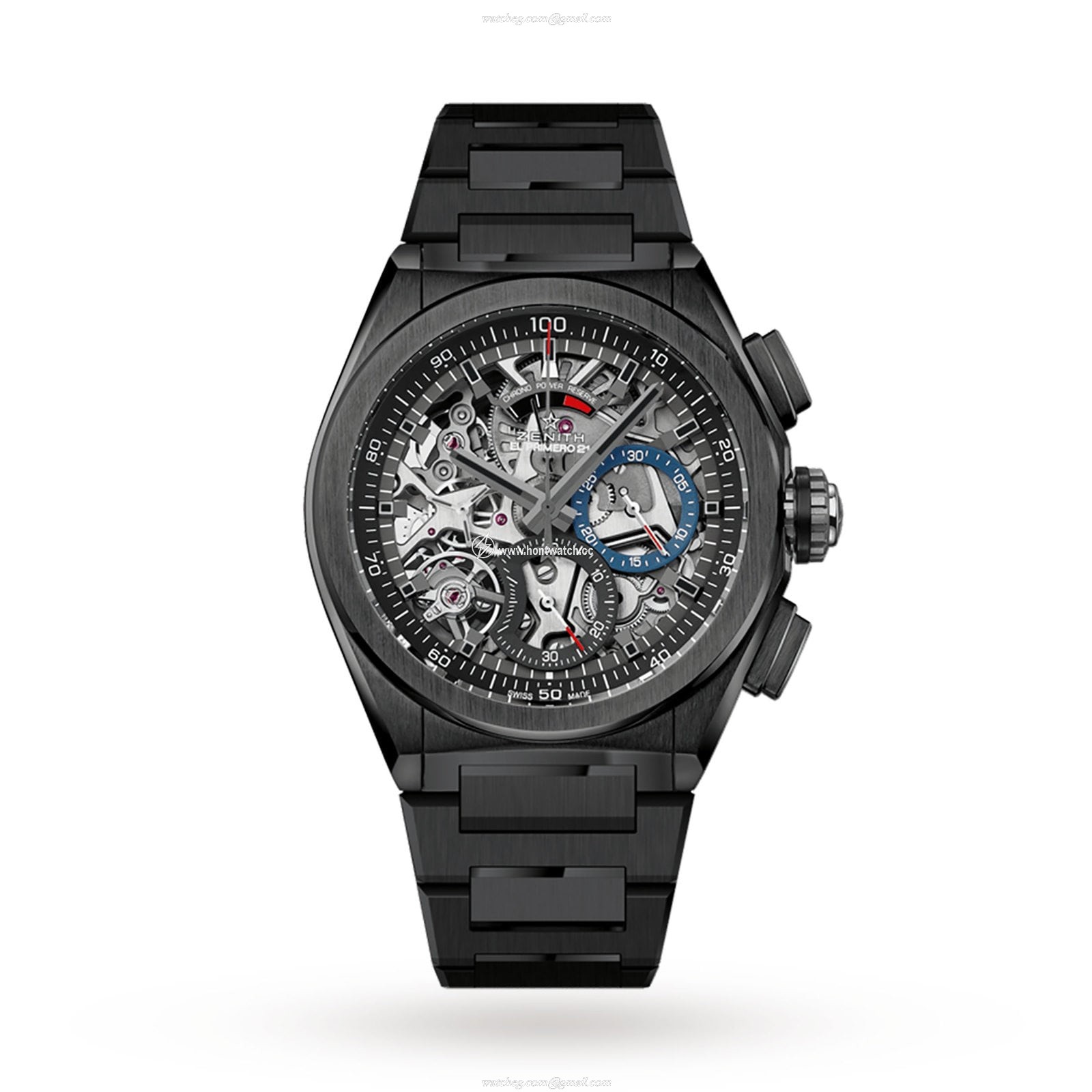 Zenith Defy Ceramic Automatic Skeleton Watch - 44mm Black Case & Bracelet