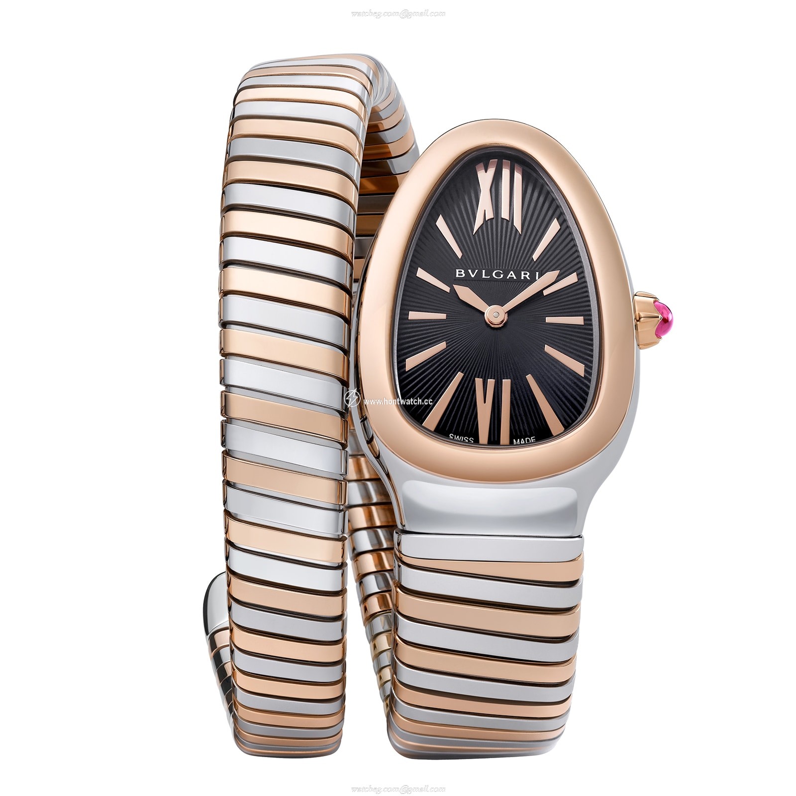 Bvlgari Serpenti 102123 Replica Watch - Black Dial, Steel & Gold, 35mm
