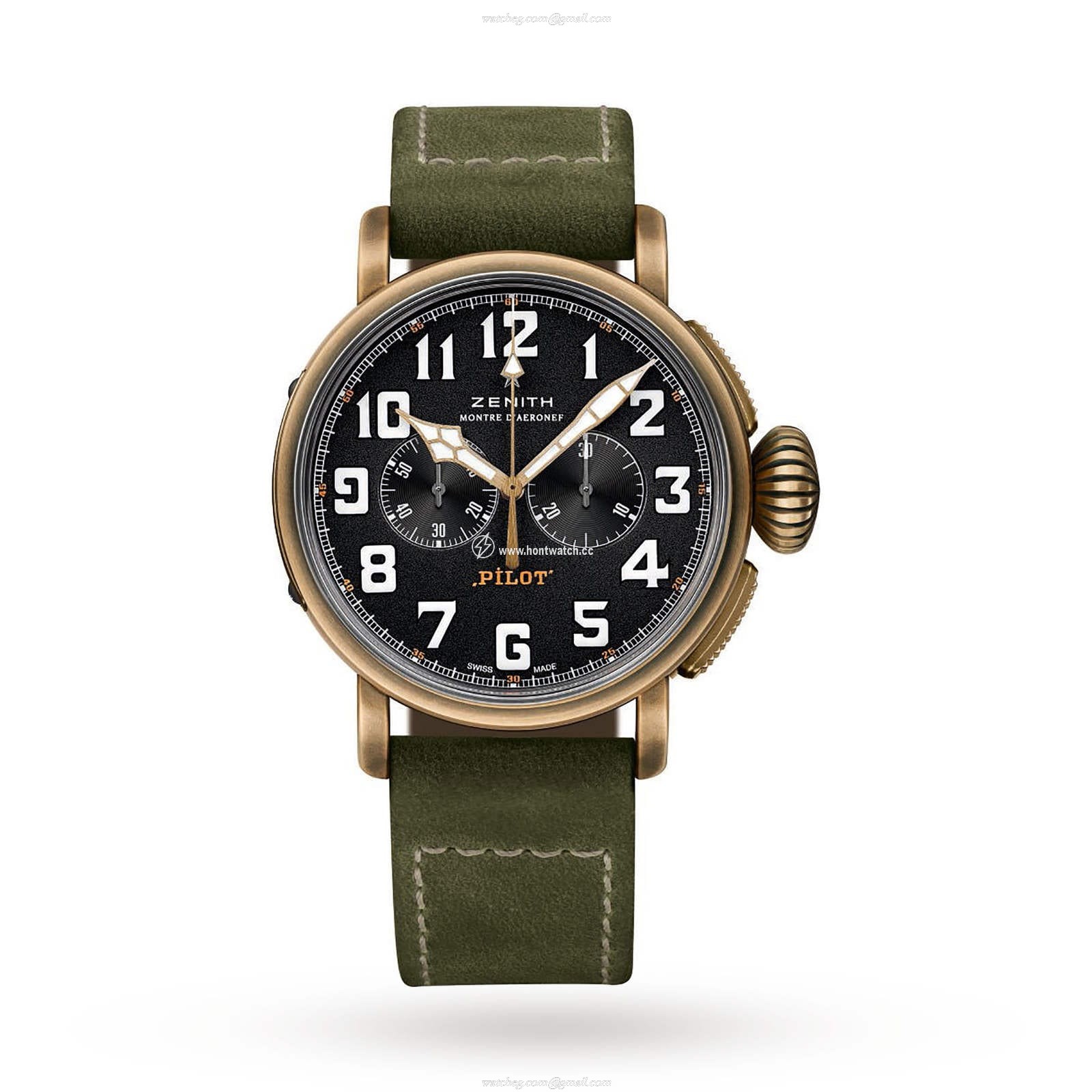 Zenith Pilot Bronze Automatic Watch - 45mm Black Dial | Replica