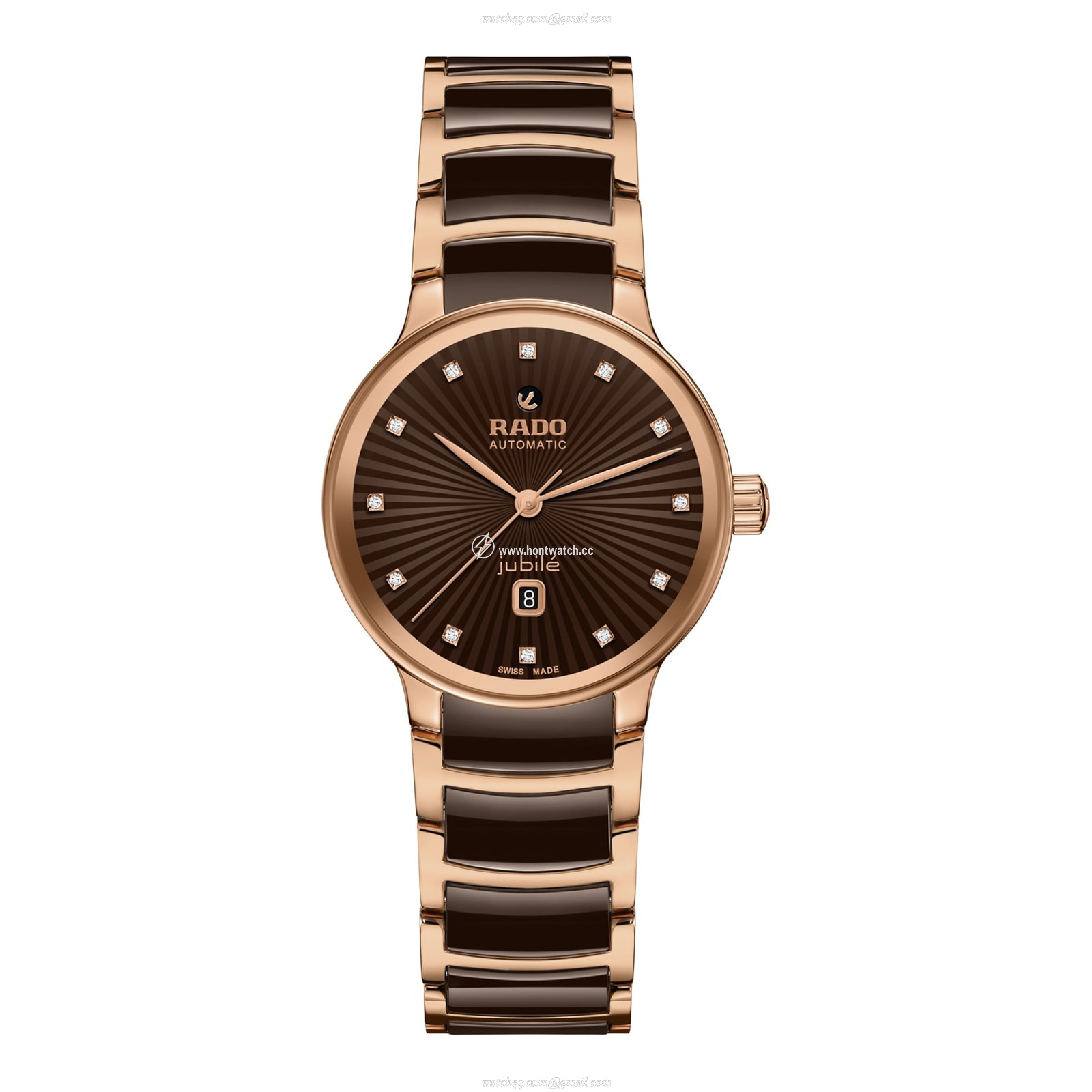 Rado Centrix Automatic Watch - Brown Dial | Stainless Steel & Rose Gold
