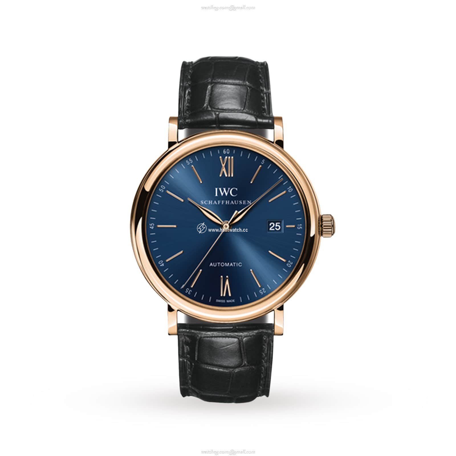 IWC Portofino IW356522 | 40mm Rose Gold Automatic Watch - Blue Dial