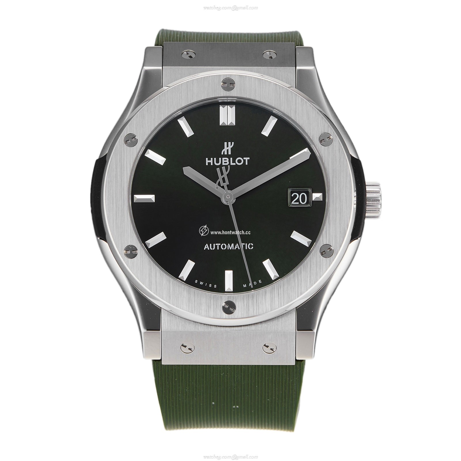 Pre-Owned Hublot Classic Fusion Titanium Green Automatic Watch - 45mm