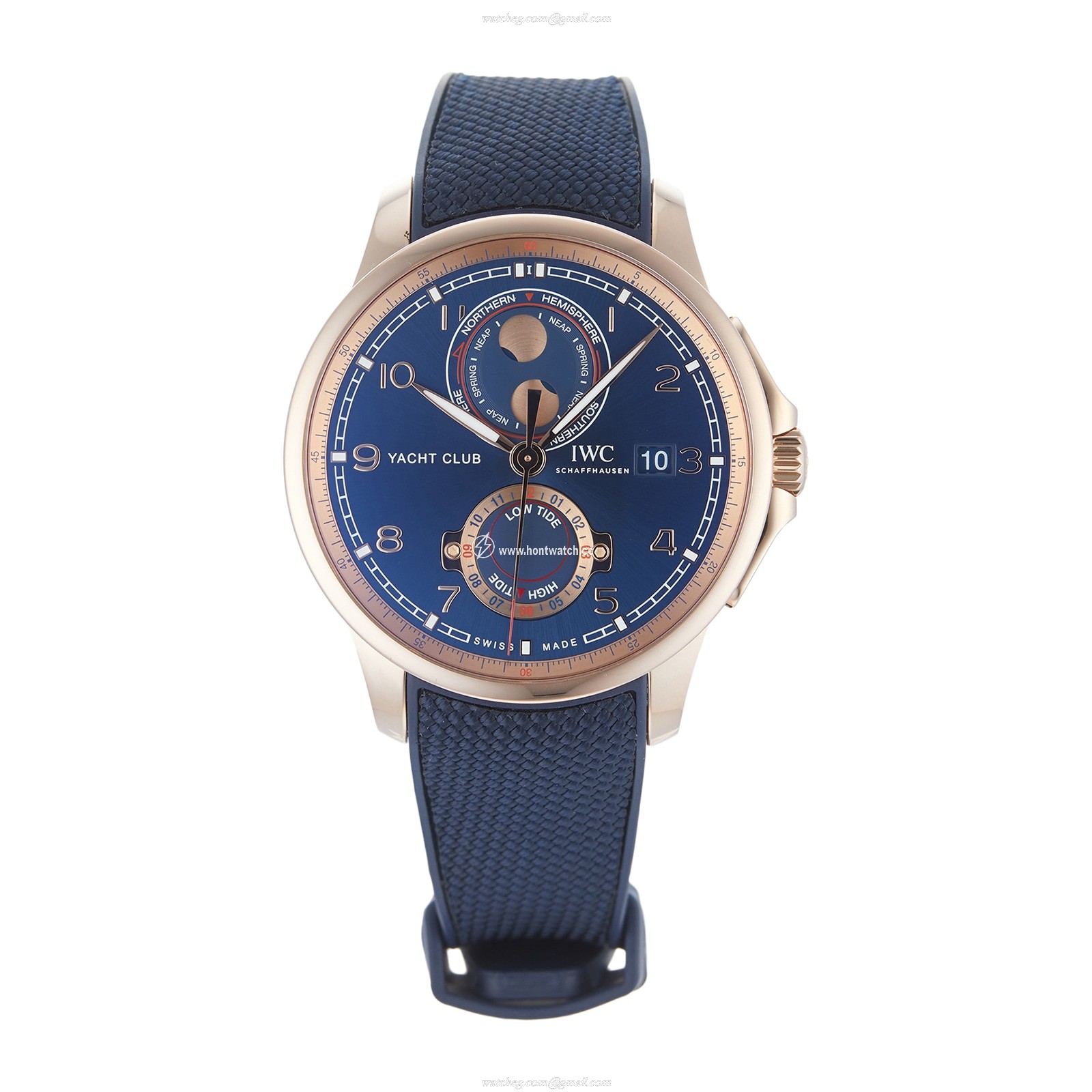 IWC Portugieser IW344001 Rose Gold Automatic Blue Watch - 45mm