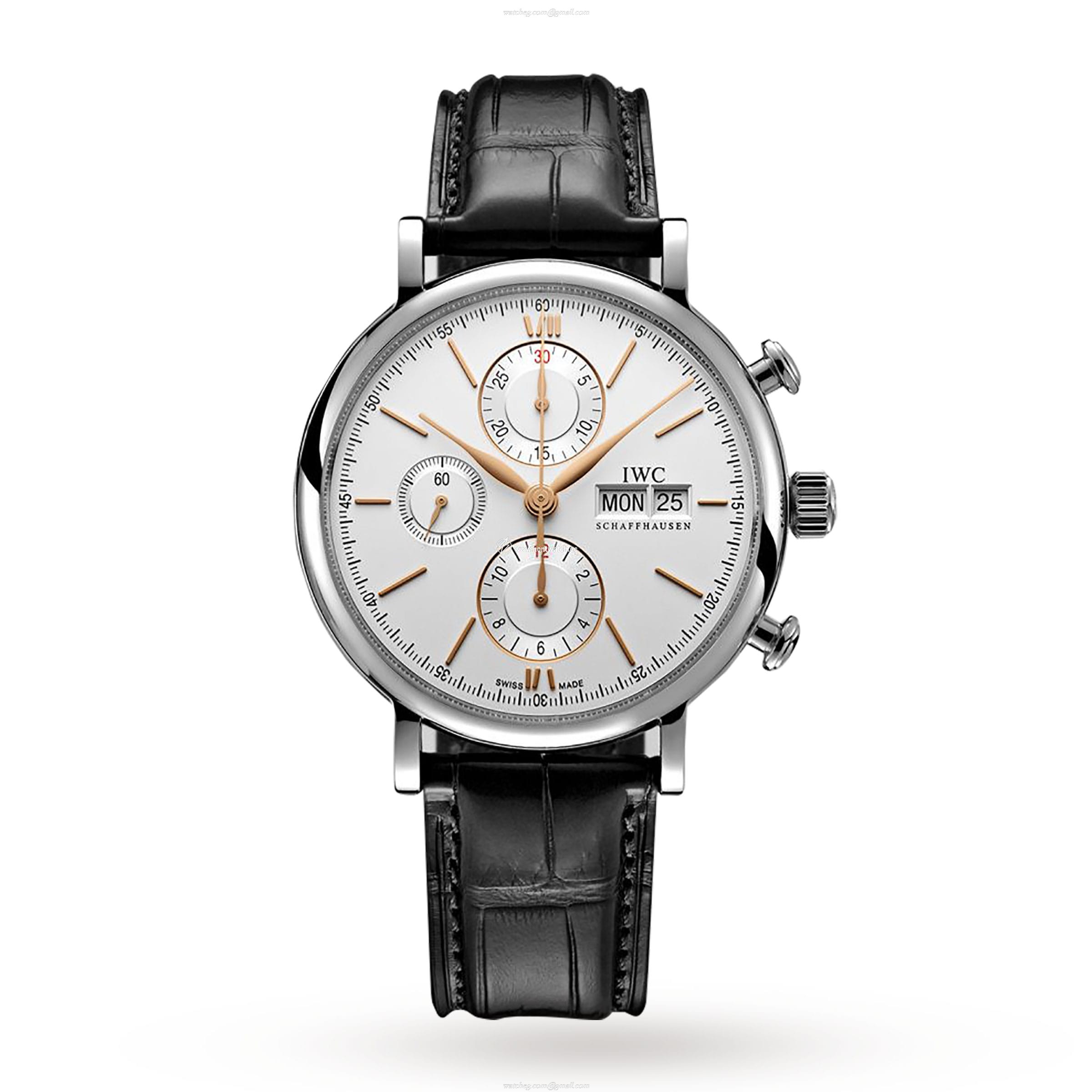 IWC Portofino IW391031 Automatic Chronograph - 42mm Stainless Steel Silver Dial