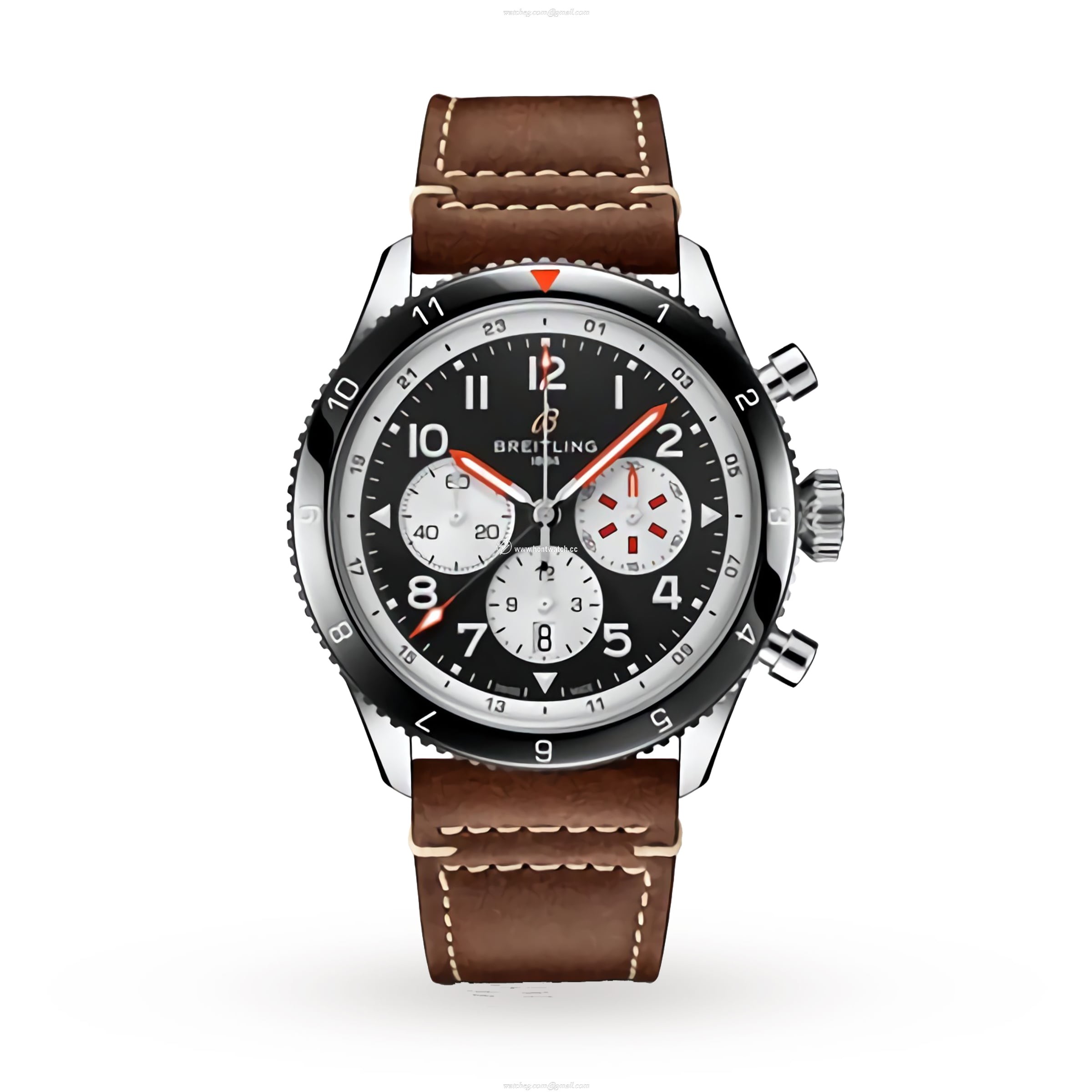 Breitling Aviator 8 Automatic Black Dial - 46mm Stainless Steel Leather Strap