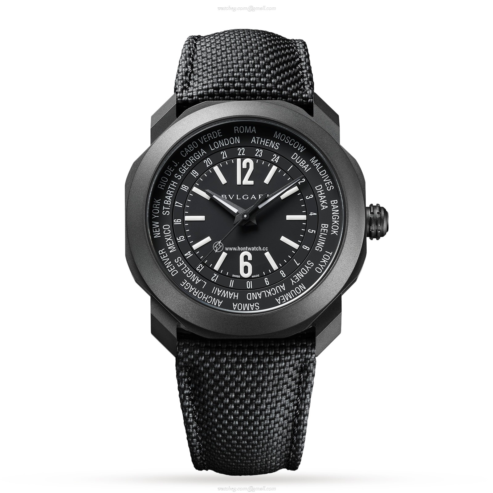Bvlgari Octo 103486 Automatic Watch - 41mm Stainless Steel & Black Rubber
