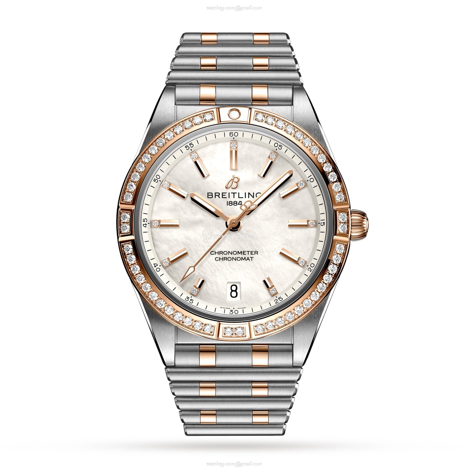 Breitling Chronomat 36mm Automatic - Mother of Pearl Dial & Two-Tone Steel Rose Gold