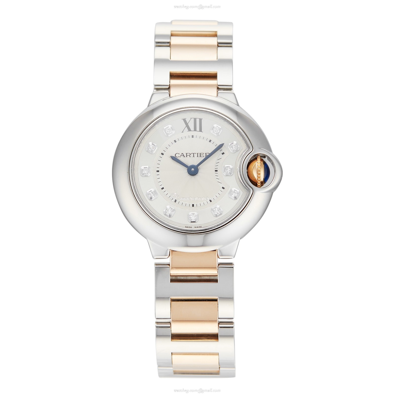 Cartier Ballon Bleu WE902030 28mm Silver Dial Diamond Watch | Quartz