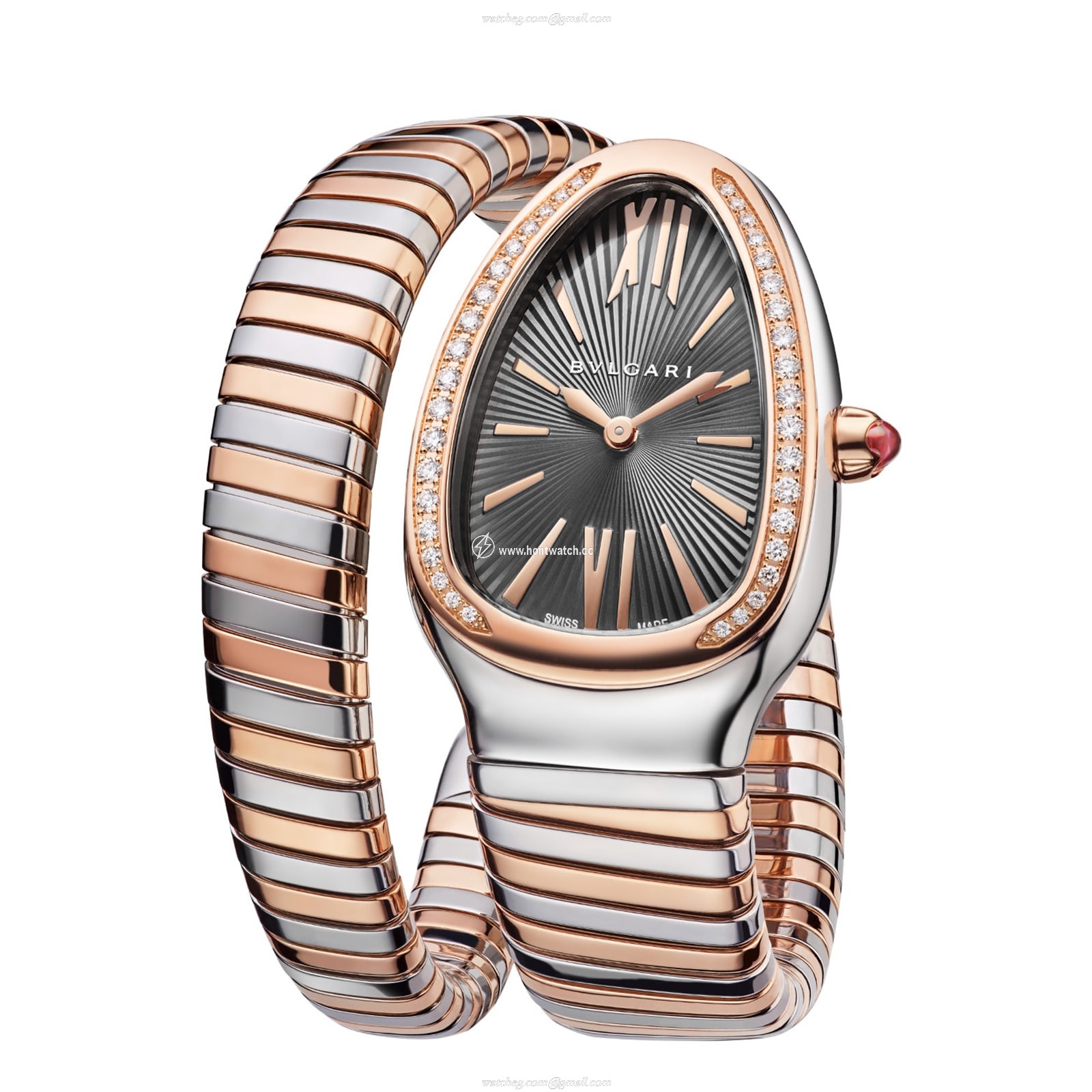 Bvlgari Serpenti 102681 Grey Dial Replica Watch | 35mm Stainless Steel Quartz