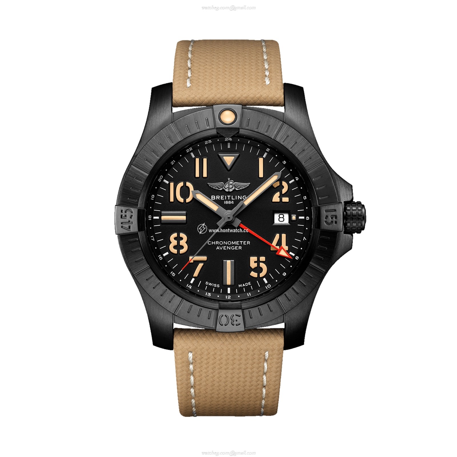 Breitling Avenger GMT 45 Night Mission - Automatic Black Dial - 45mm Titanium DLC
