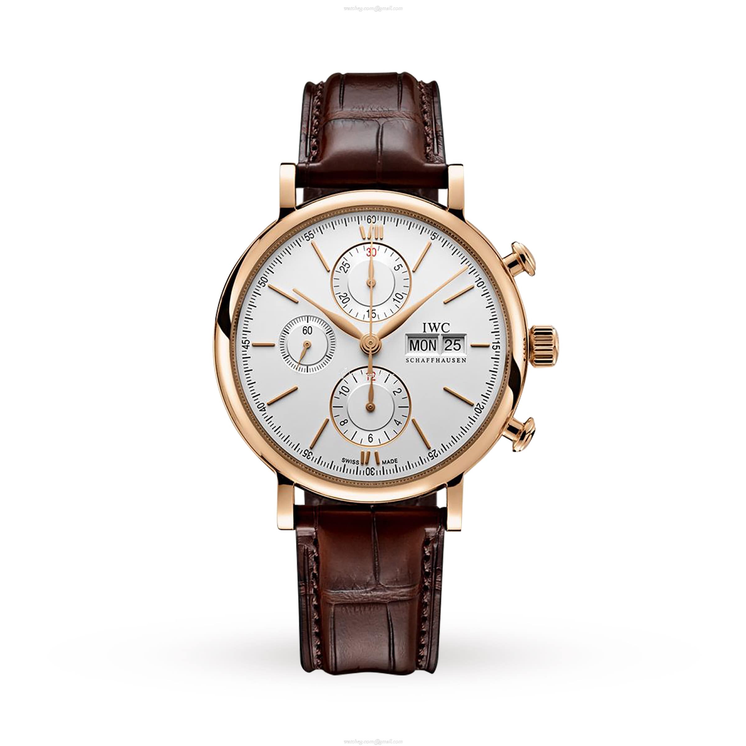 IWC Portofino IW391025 Automatic Chronograph - 42mm Rose Gold Case | Silver Dial