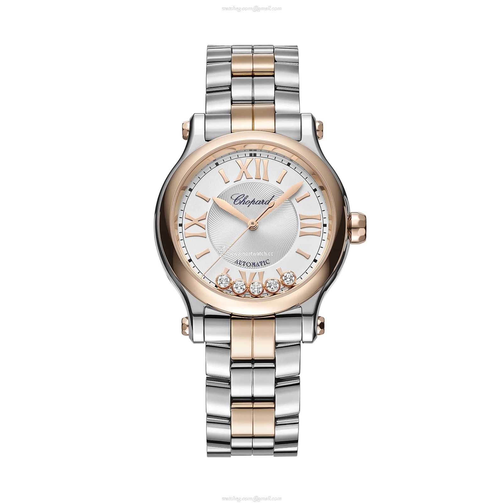 Chopard Happy Sport Automatic Watch | 33mm Grey Dial | Stainless Steel & Rose Gold