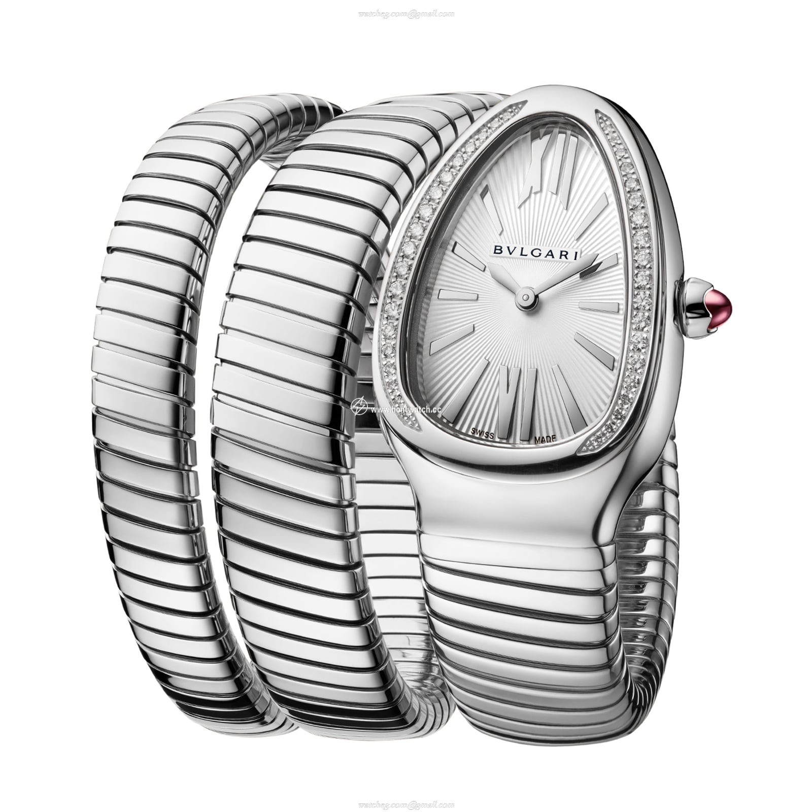 Bvlgari Serpenti 101910 | 35mm Stainless Steel Quartz Watch - White Dial