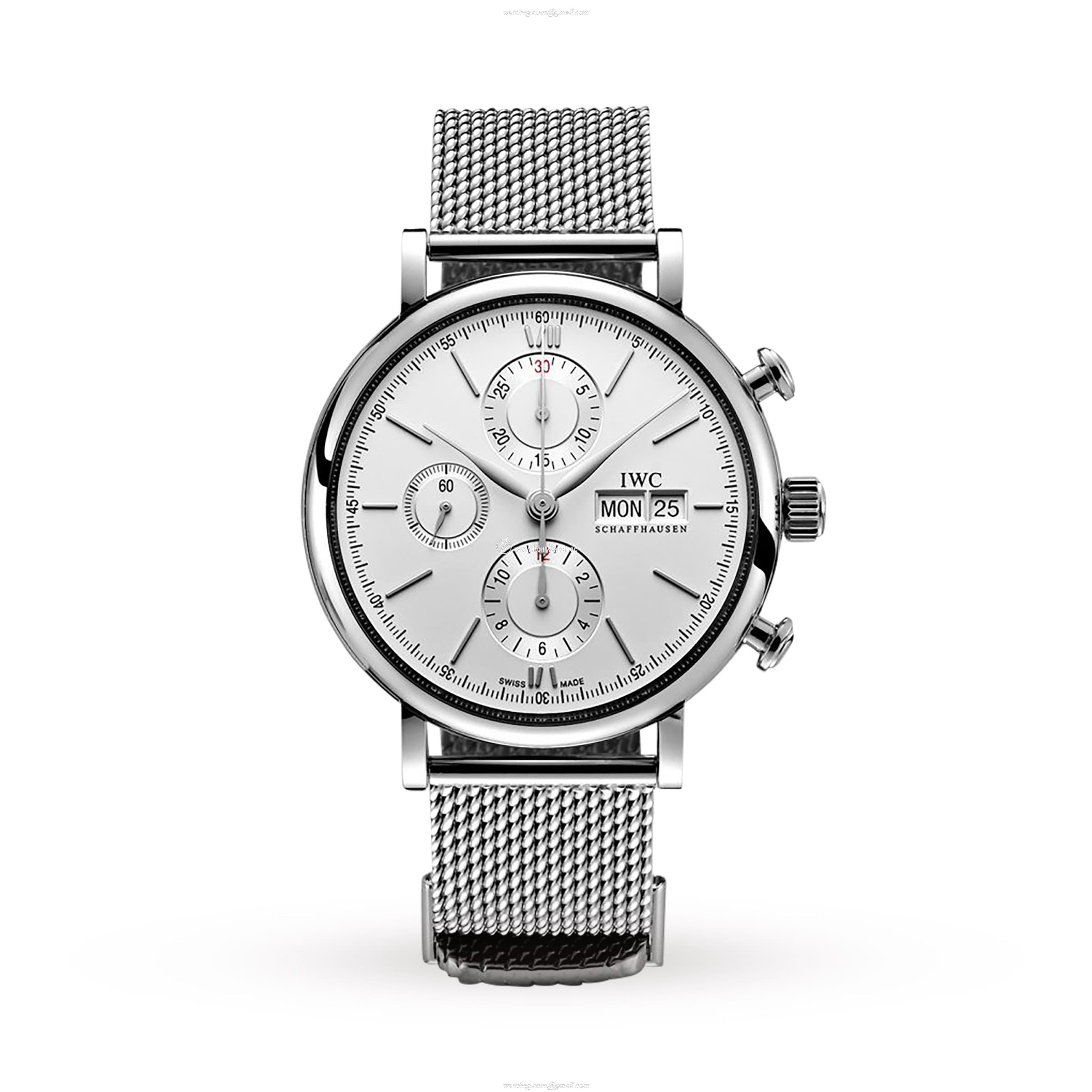 IWC Portofino IW391028 Automatic Chronograph - 42mm Stainless Steel White Dial