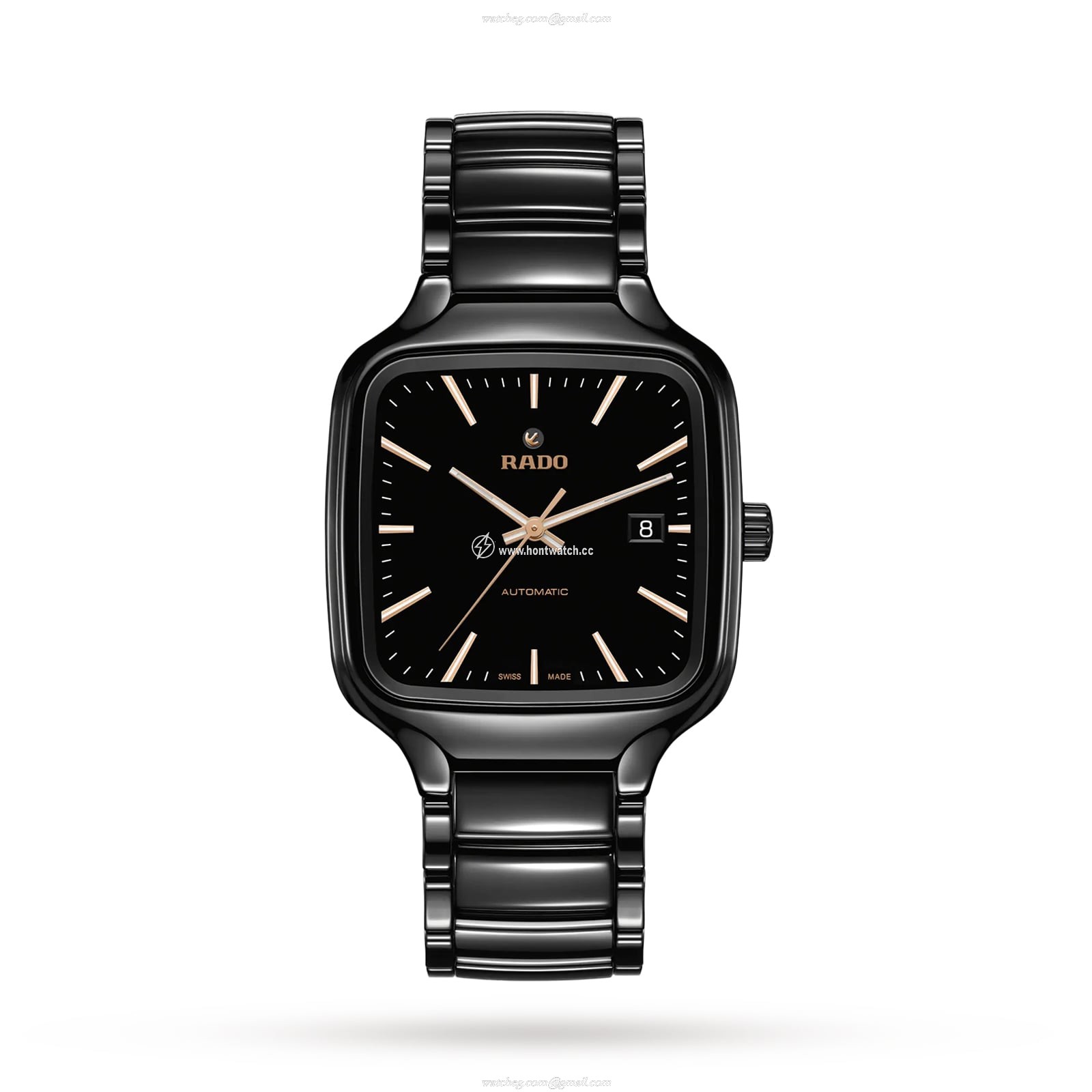 Rado True Square R27078162 Automatic Black Ceramic Watch | 38mm