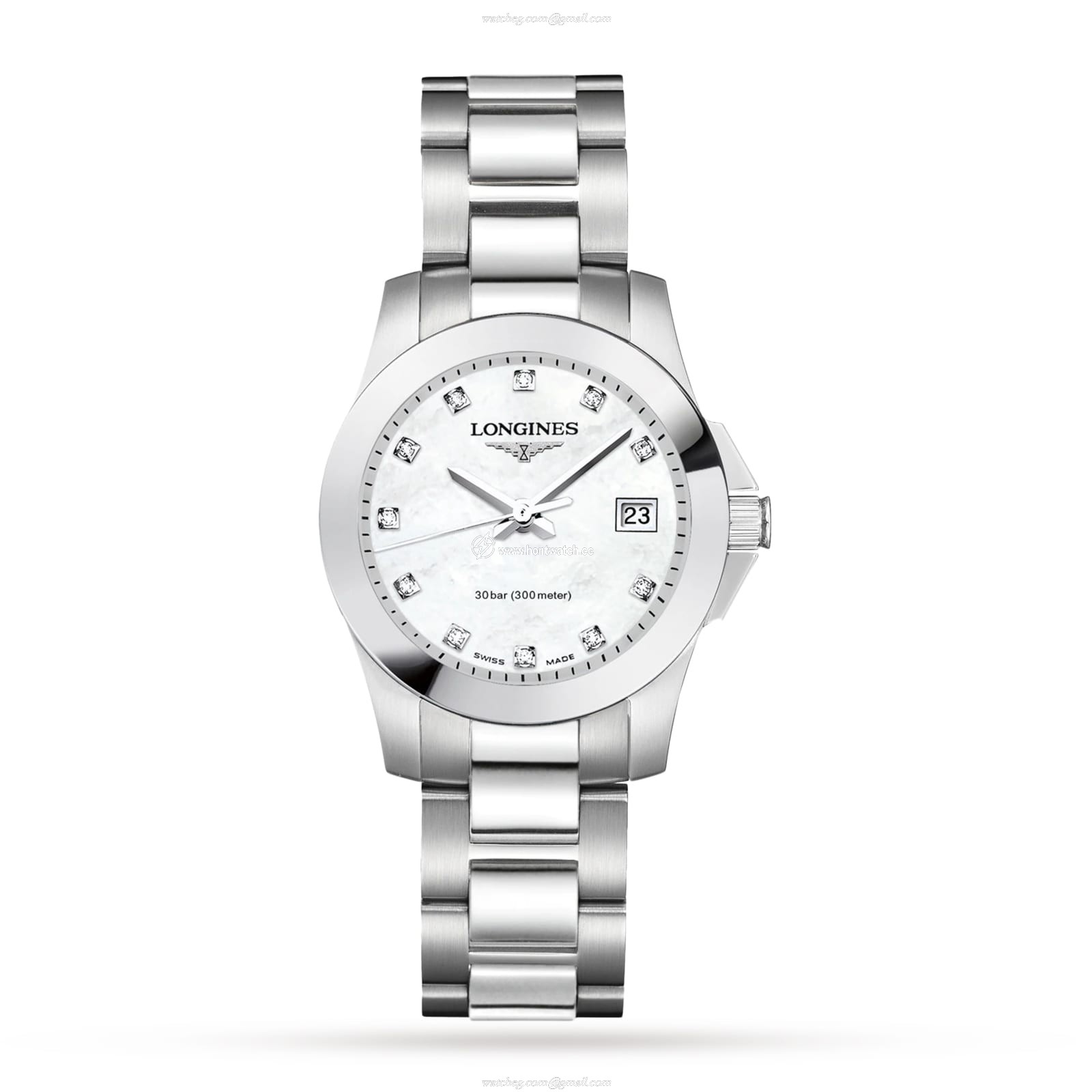 Longines Conquest L33764876 | 30mm Stainless Steel | Mother of Pearl Dial