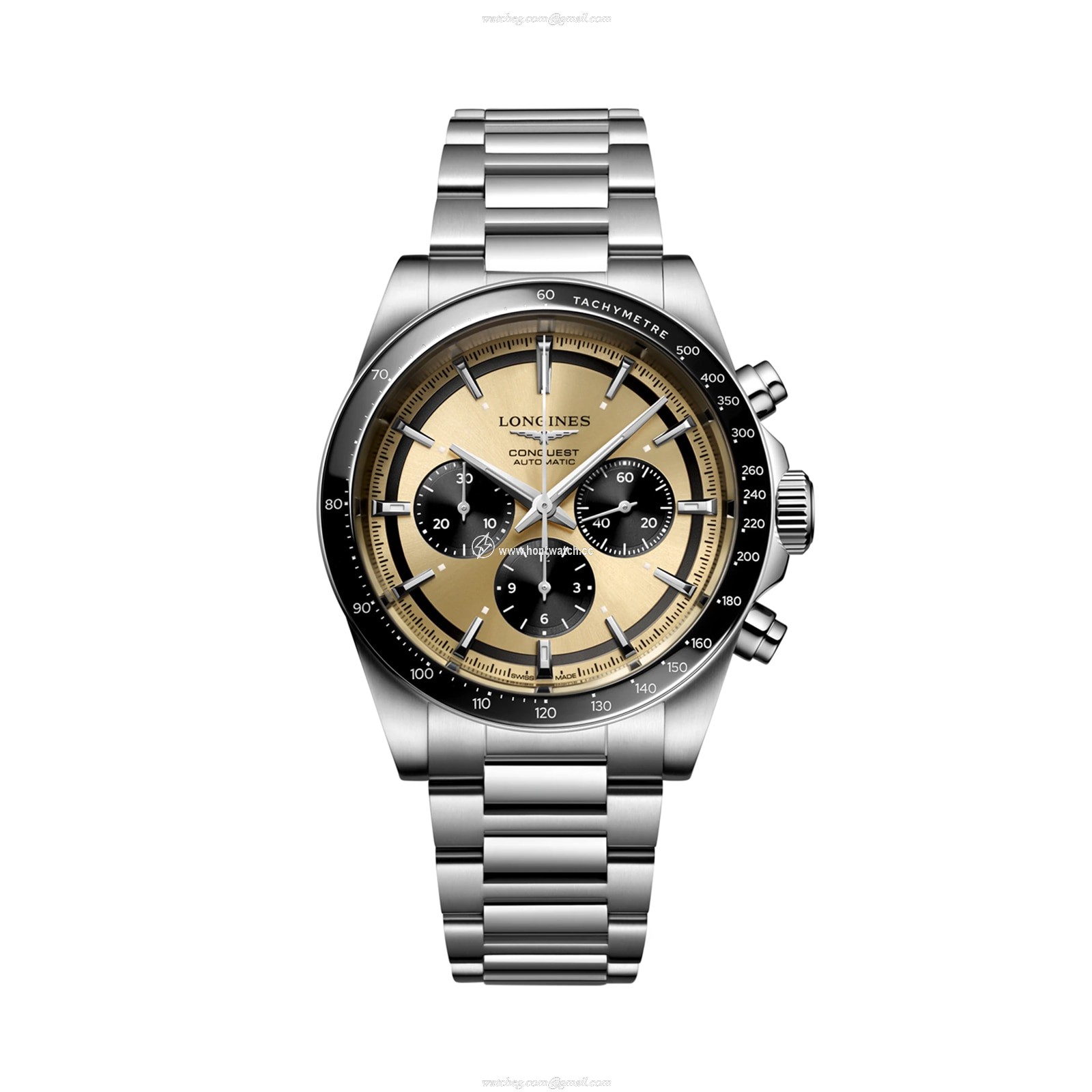 Longines Conquest L38354326 Automatic - 42mm Brown Dial - Stainless Steel & Ceramic