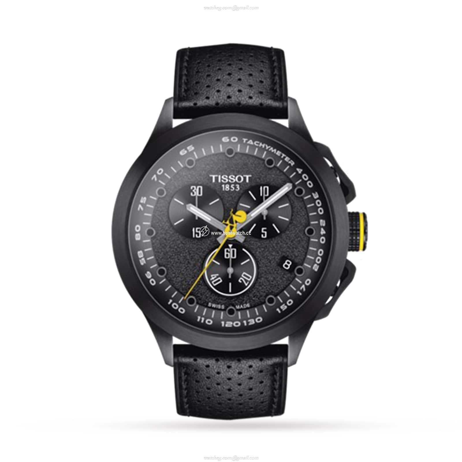 Tissot T-Race Chronograph - 45mm Black PVD & Leather - Quartz Watch