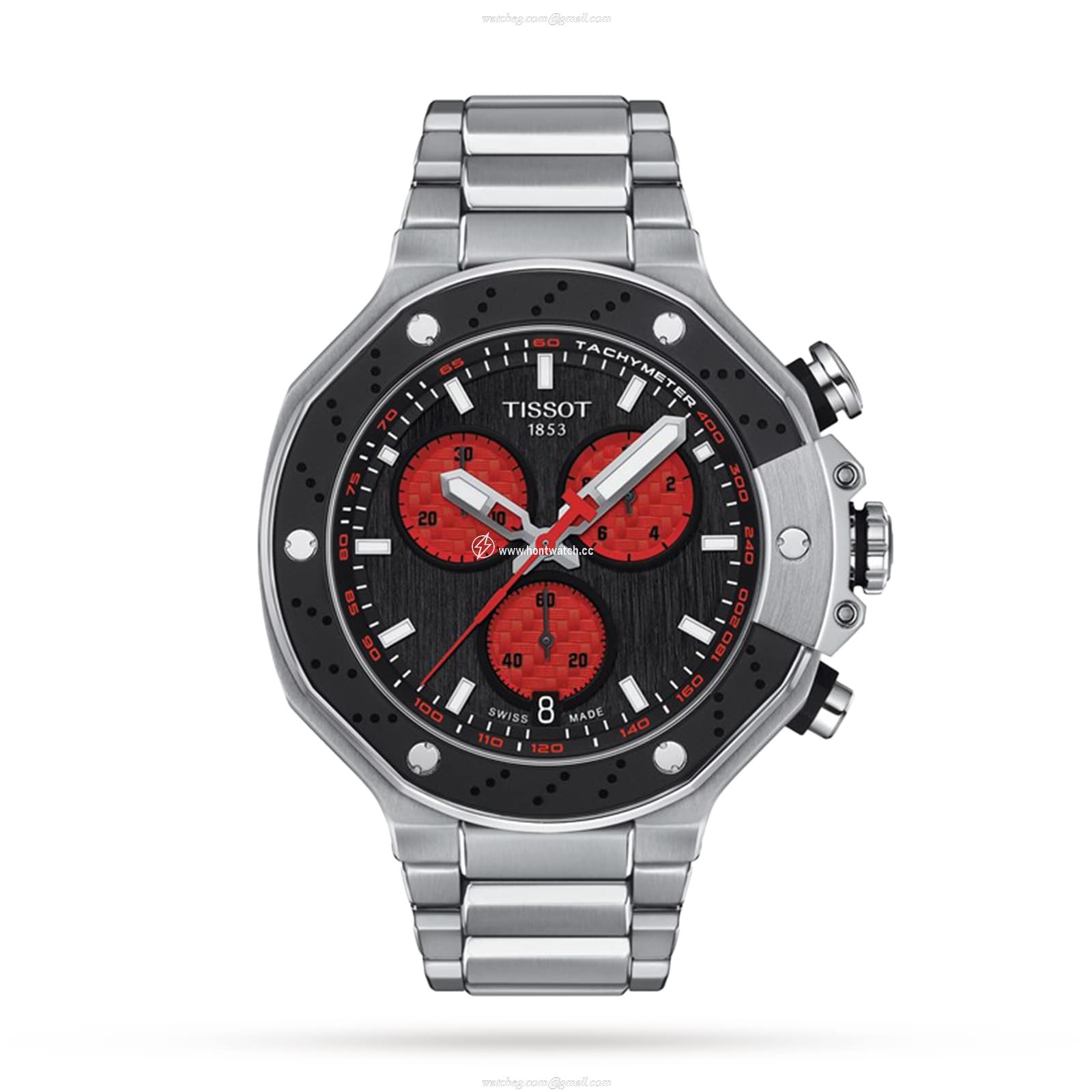 Tissot T-Race T1414171105100 | 45mm Stainless Steel Quartz Watch - Black Dial