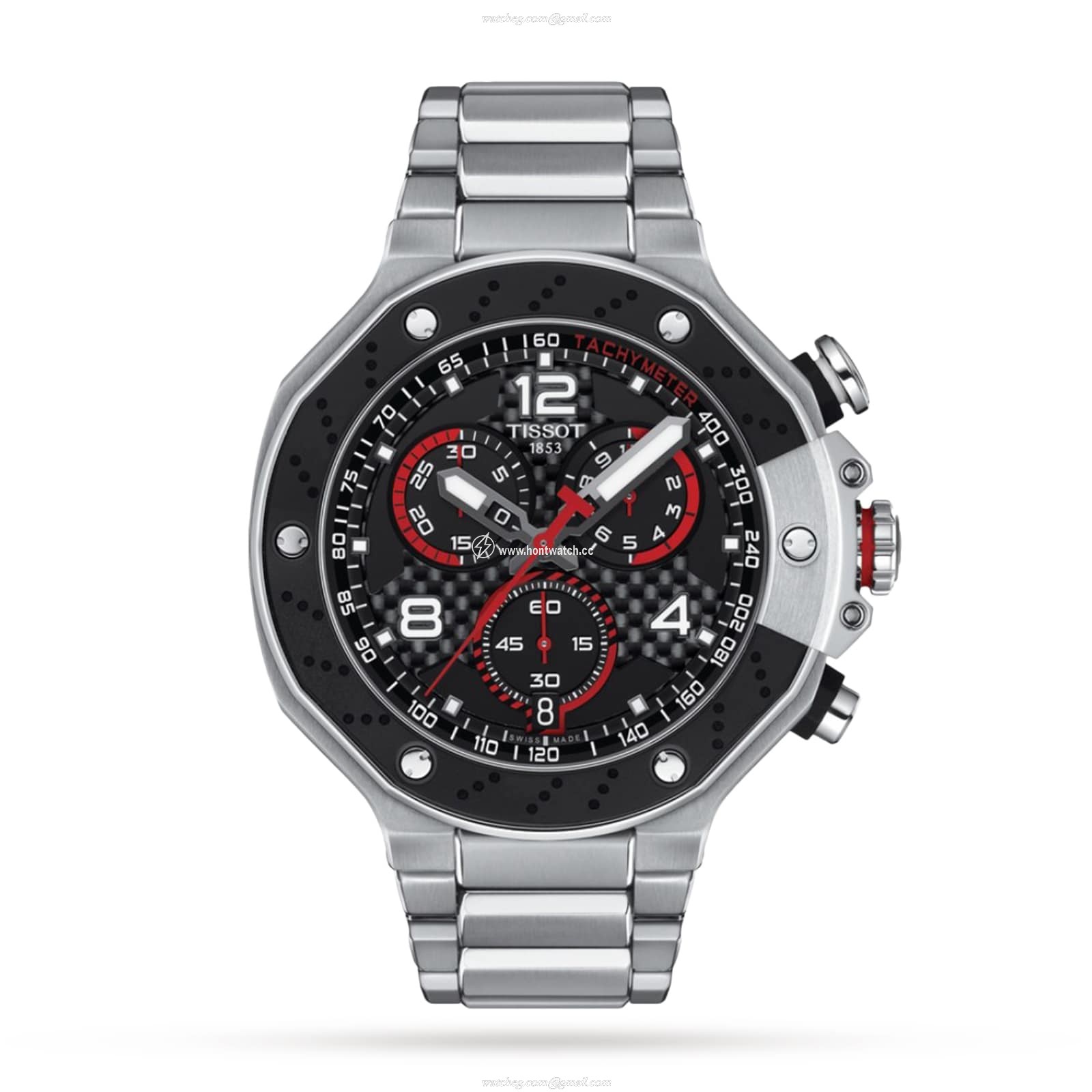 Tissot T-Race Chronograph - 45mm Black Dial Quartz Watch - Stainless Steel