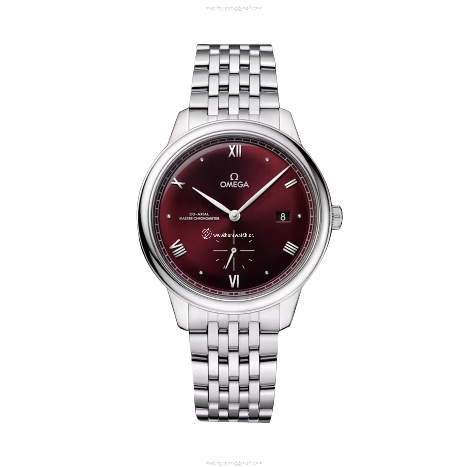 Omega De Ville Prestige Automatic - 41mm Stainless Steel Red Dial Replica Watch