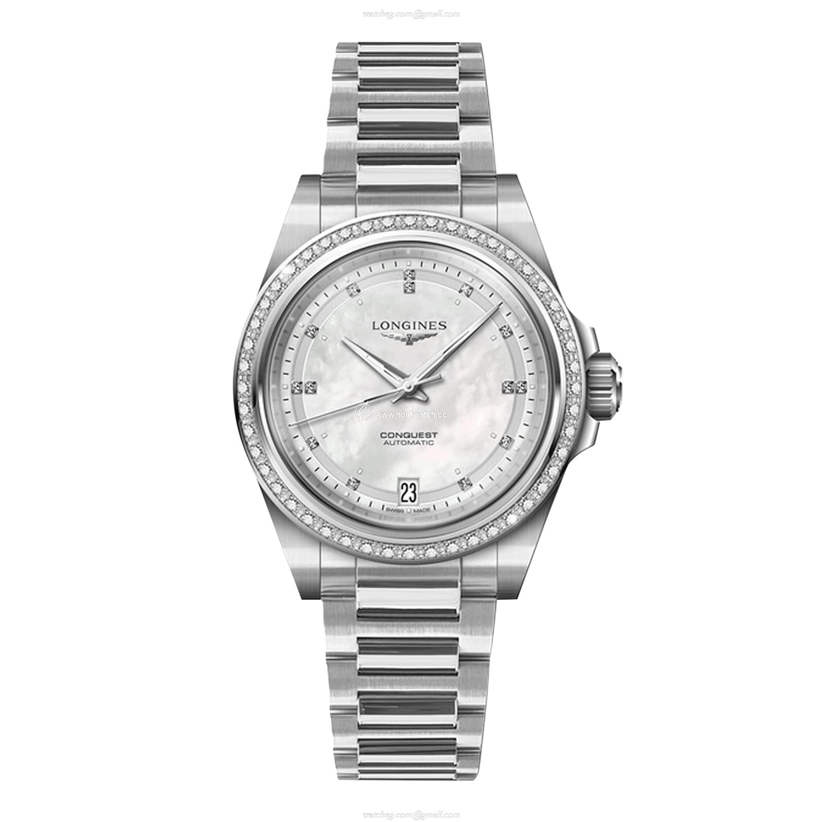 Longines Conquest L34300876 | 34mm Automatic Watch | Mother of Pearl Dial