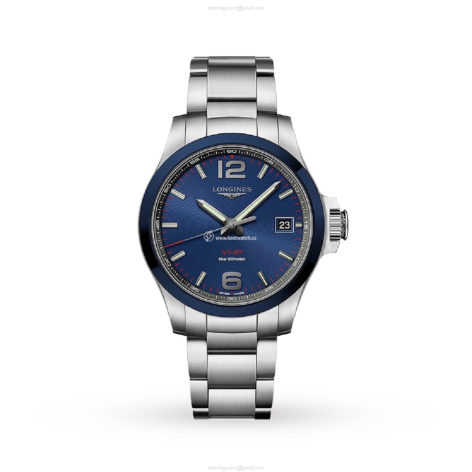 Longines Conquest L37194966 - 41mm Blue Dial Quartz Watch - Stainless Steel