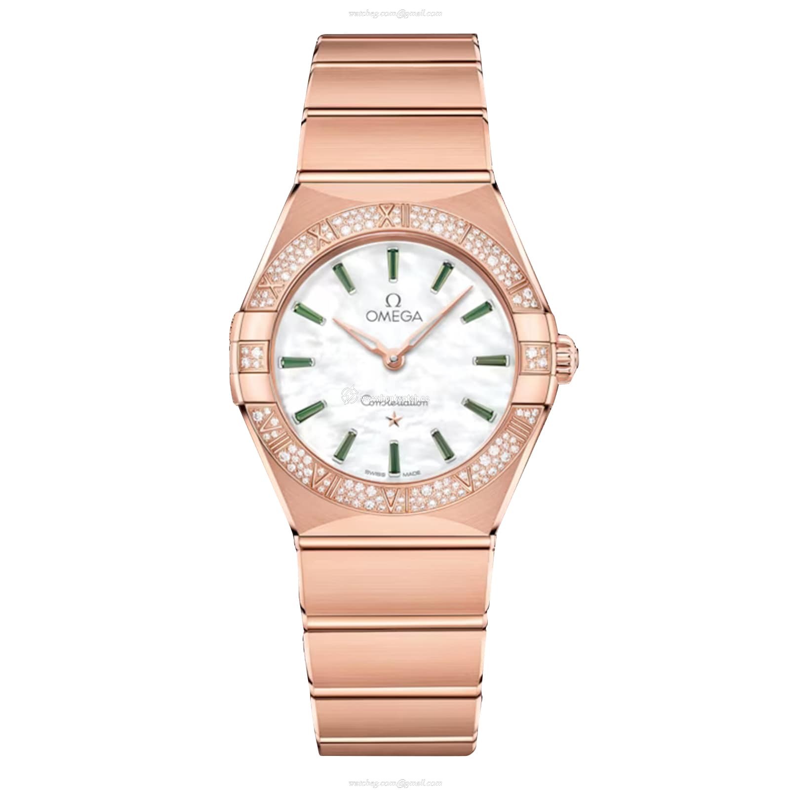 Omega Constellation 28mm 18ct Rose Gold Quartz Watch | White Dial