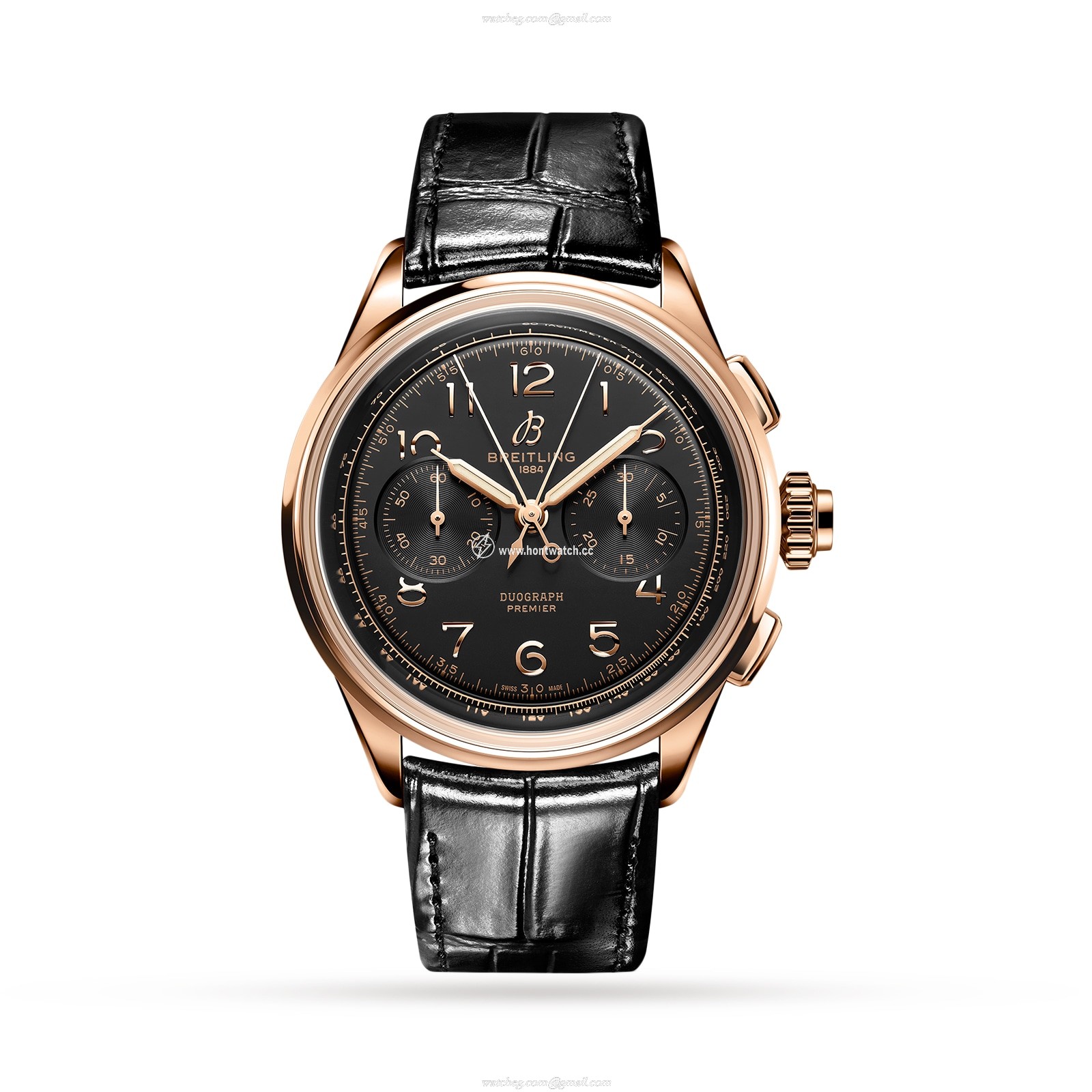 Breitling Premier RB1510251B1P1 | 42mm 18ct Rose Gold | Black Dial