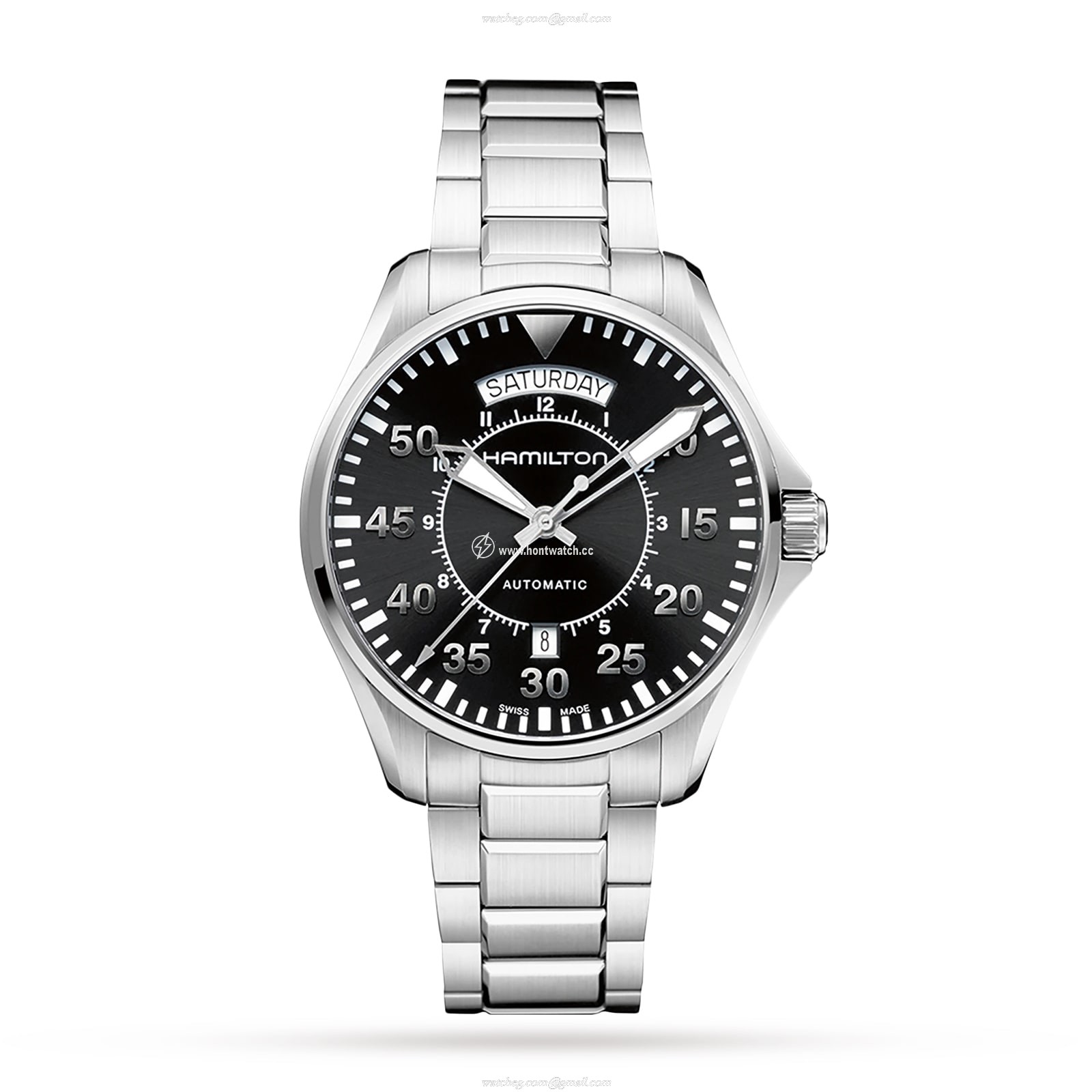 Hamilton Khaki Aviation H64615135 Automatic Watch - 42mm Black Dial | Stainless Steel