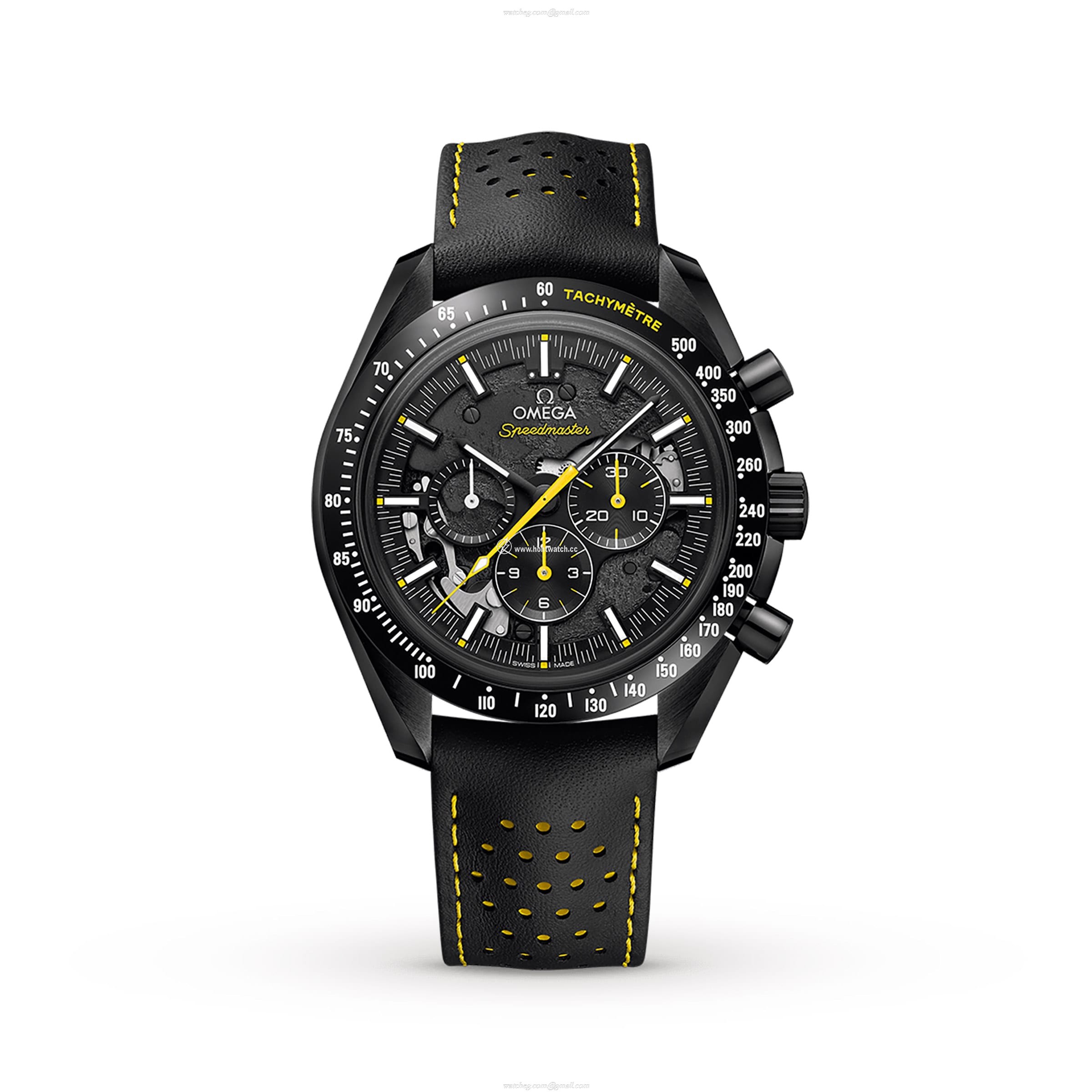 Omega Speedmaster Apollo 8 Ceramic Manual Winding Watch - 44mm Black Dial
