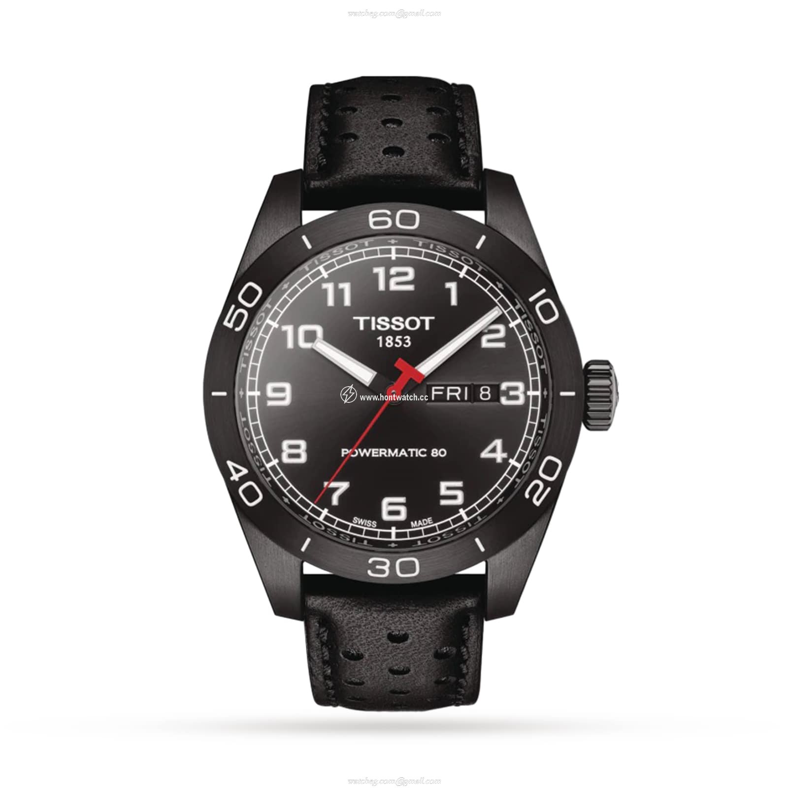 Tissot T-Sport PRS 516 Automatic Watch - 42mm Black Dial & Leather Strap