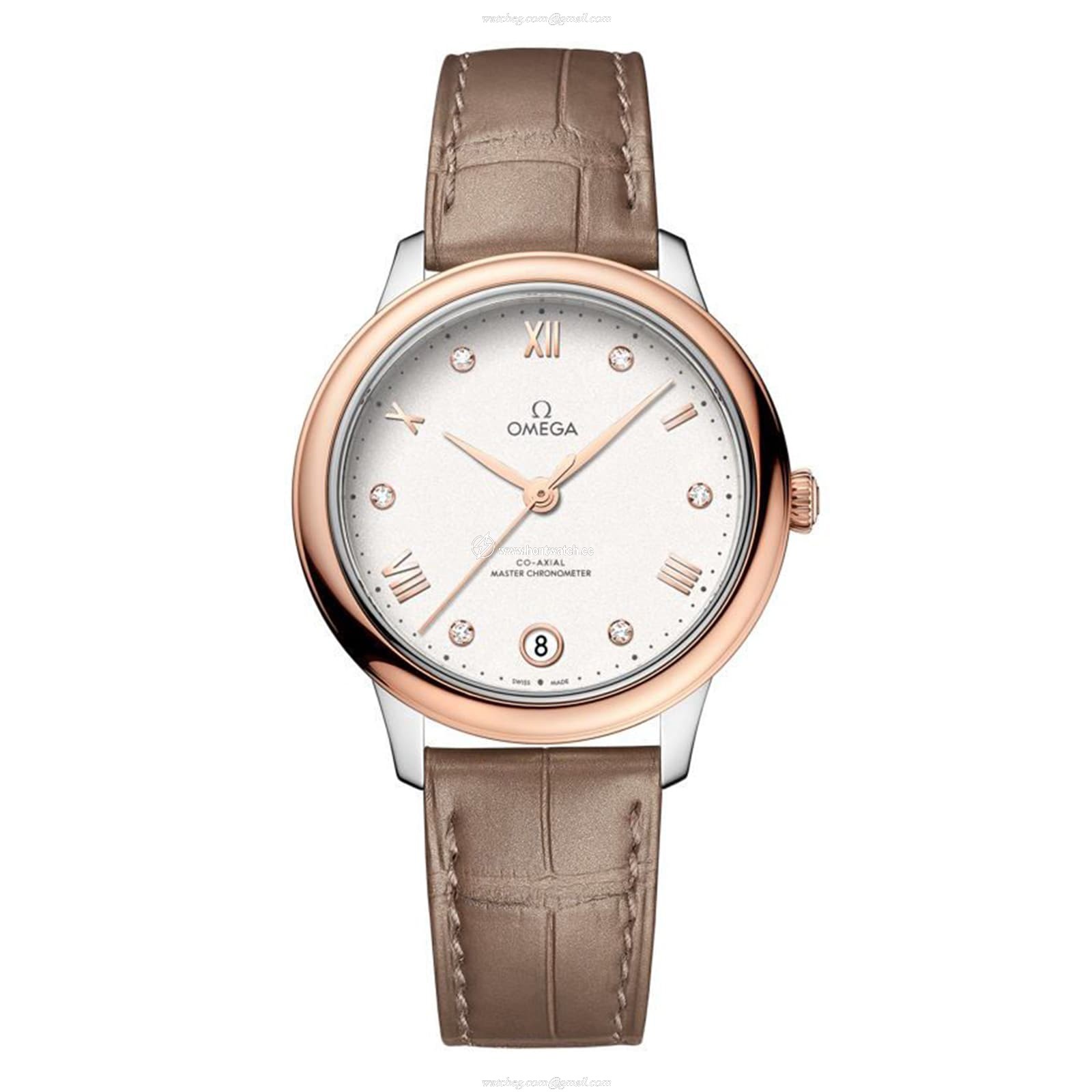 Omega De Ville Prestige 34mm Automatic - Silver Dial & Rose Gold - Replica Watch