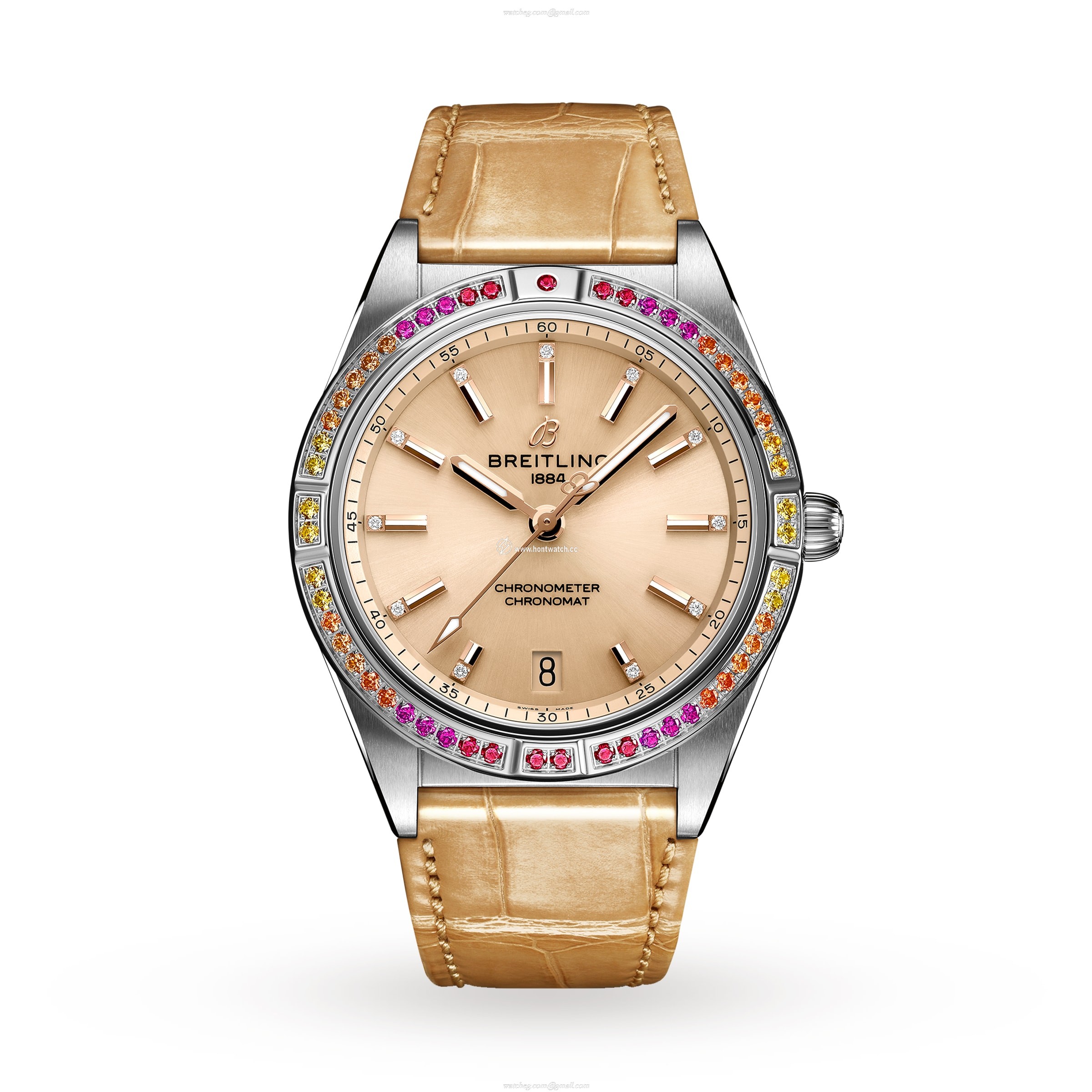 Breitling Chronomat 36mm Automatic - Stainless Steel Beige Dial | Alligator Strap