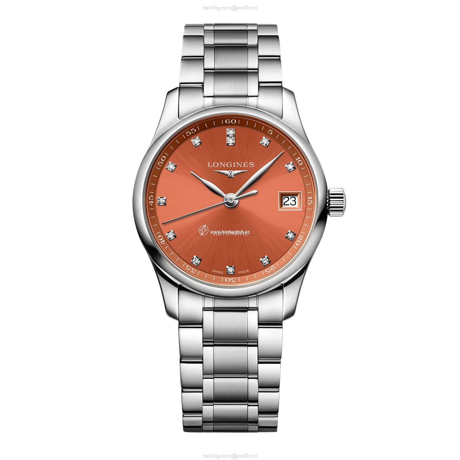 Longines Master Collection L23574086 | 34mm Automatic Orange Dial | Stainless Steel