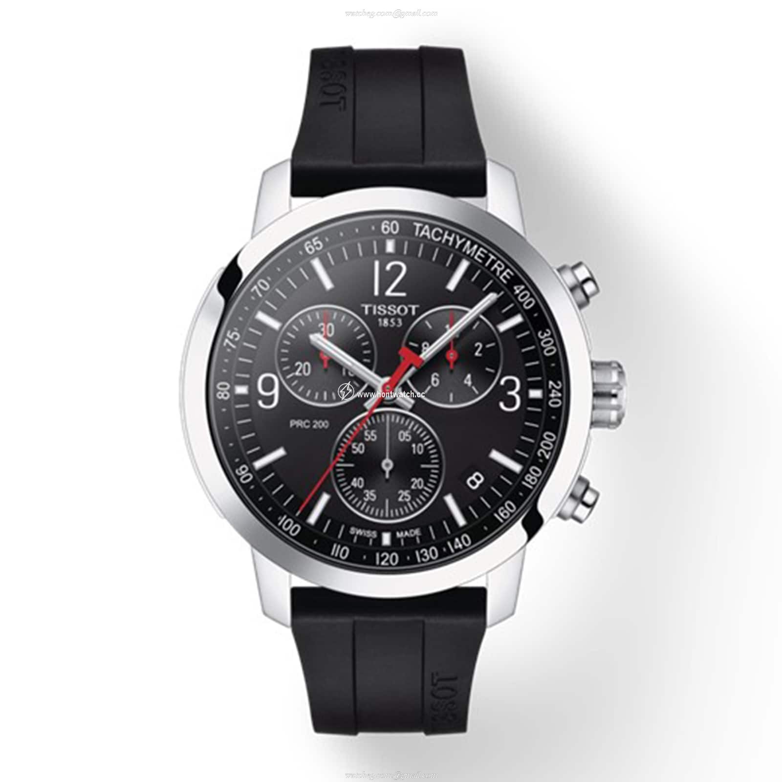 Tissot T-Sport PRC 200 Chronograph - 42mm Black Dial - Stainless Steel & Rubber