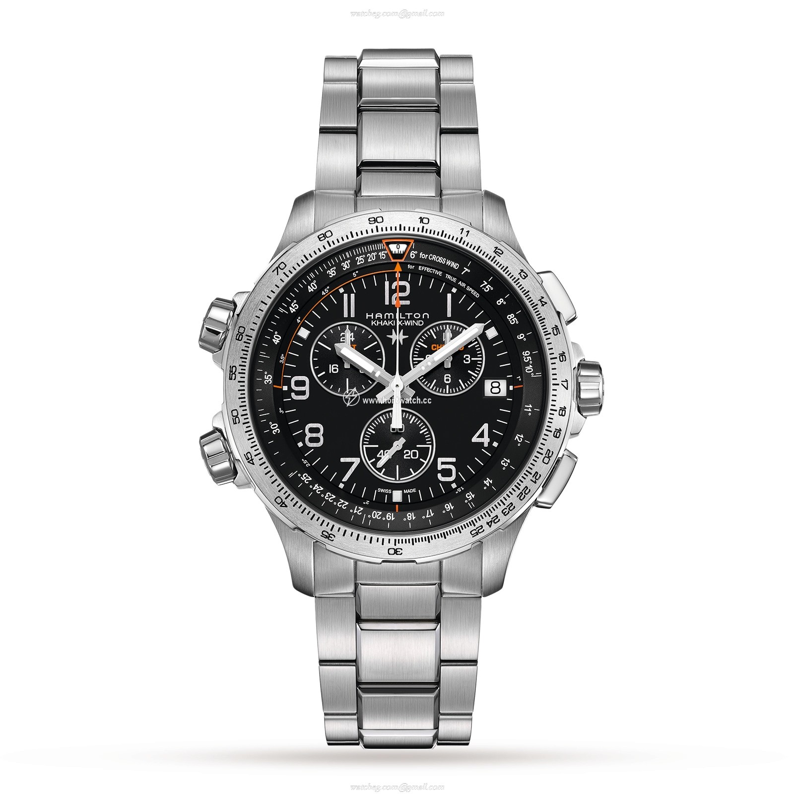 Hamilton Khaki Aviation H77912135 | 46mm Black Dial | Quartz Chronograph