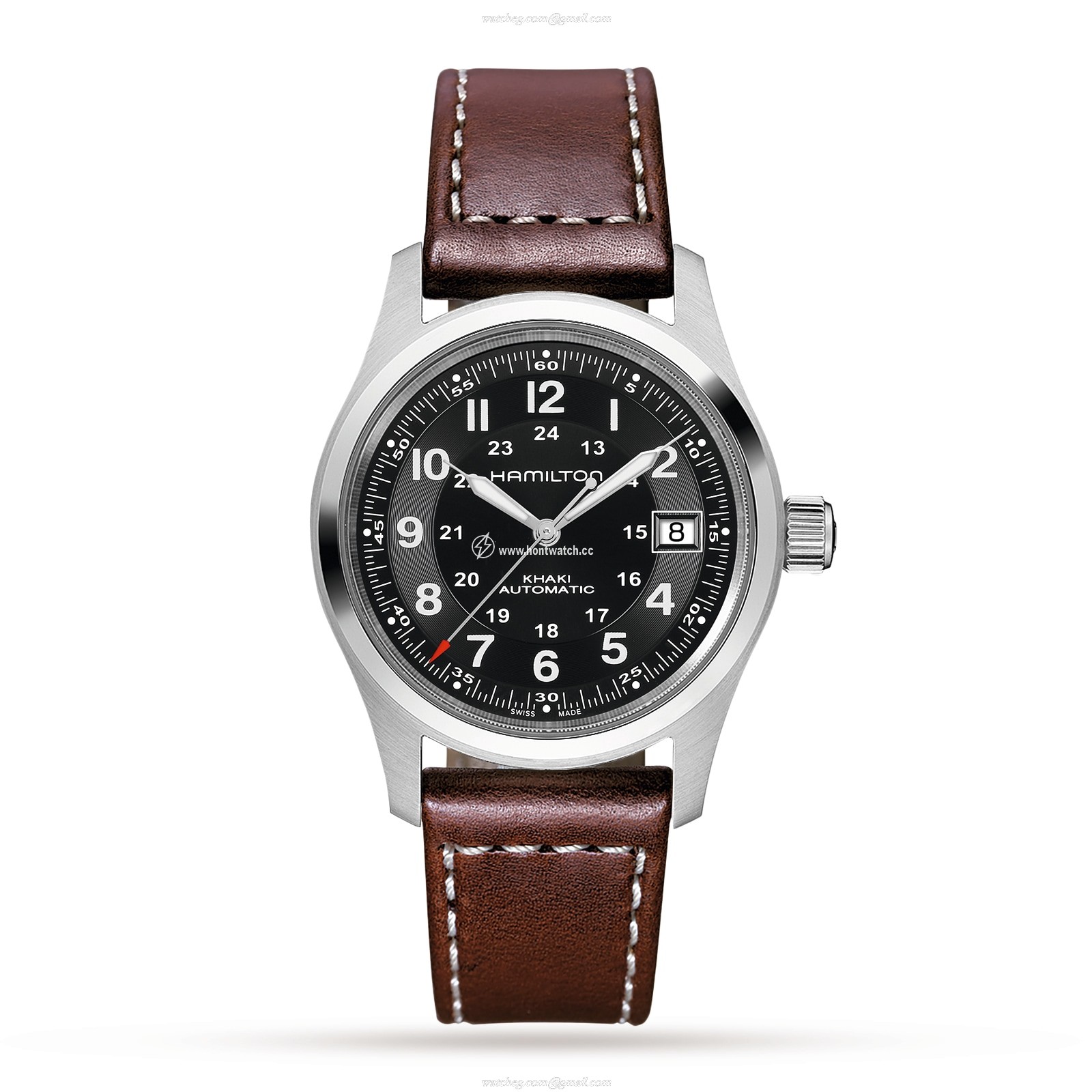 Hamilton Khaki Field H70455533 Automatic Watch - 38mm Black Dial - Stainless Steel