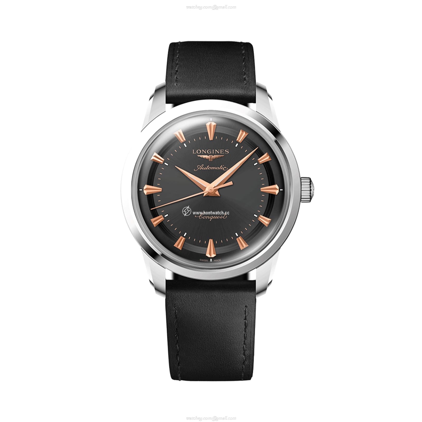Longines Conquest L16504522 Automatic Watch - 40mm Black Dial Stainless Steel