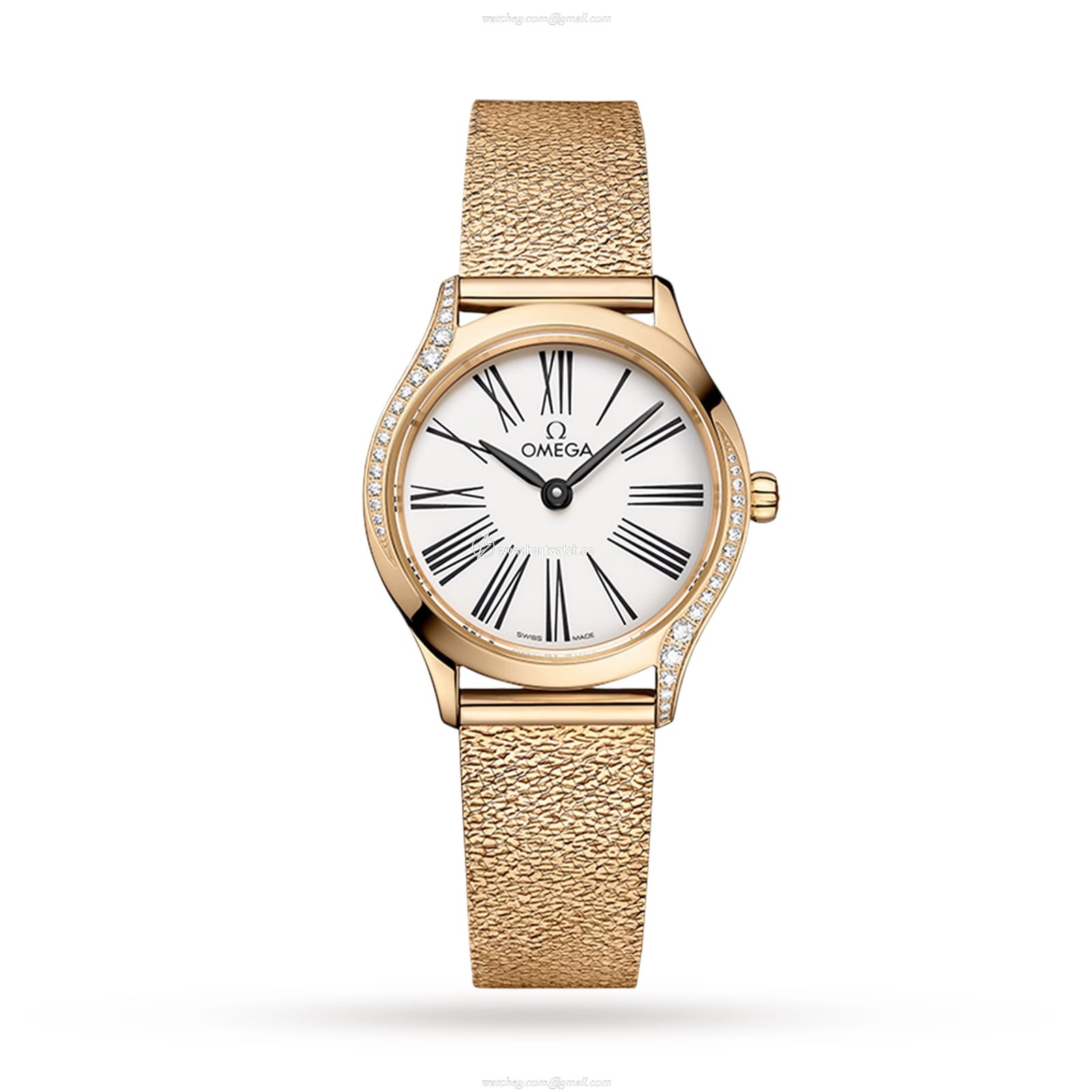 Omega De Ville 26mm 18ct Yellow Gold Quartz Watch - White Dial & Roman Numerals